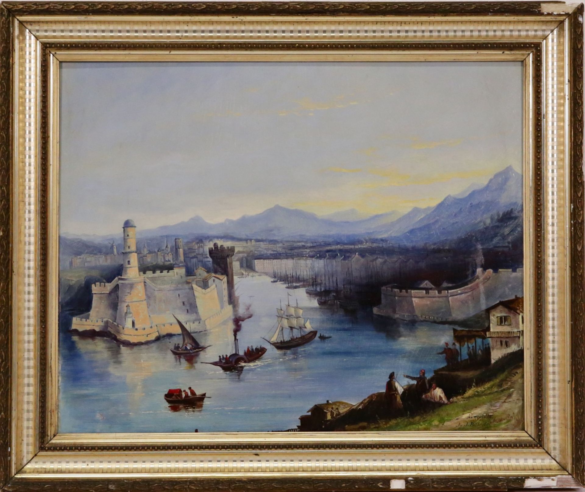 J.BETTRIDGE (XVIII - XIX) "MARSEILLES" and "WASHINGTON", a pair of paintings, oil on canvas, 19 _. - Image 3 of 9