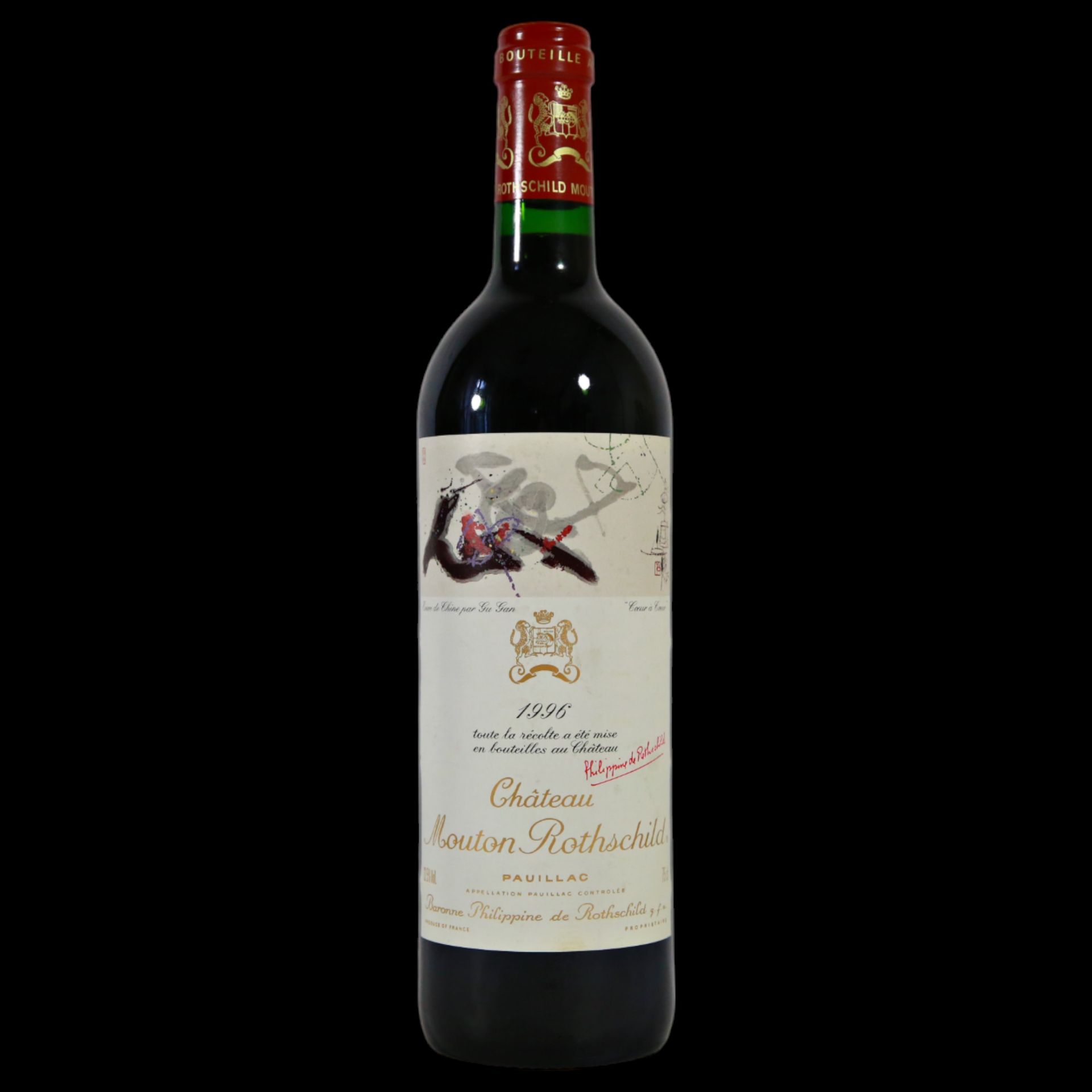 Bottle Vintage Chateau Mouton Rothschild Pauillac 1996, 1er Grand Cru Classe. - Bild 2 aus 12