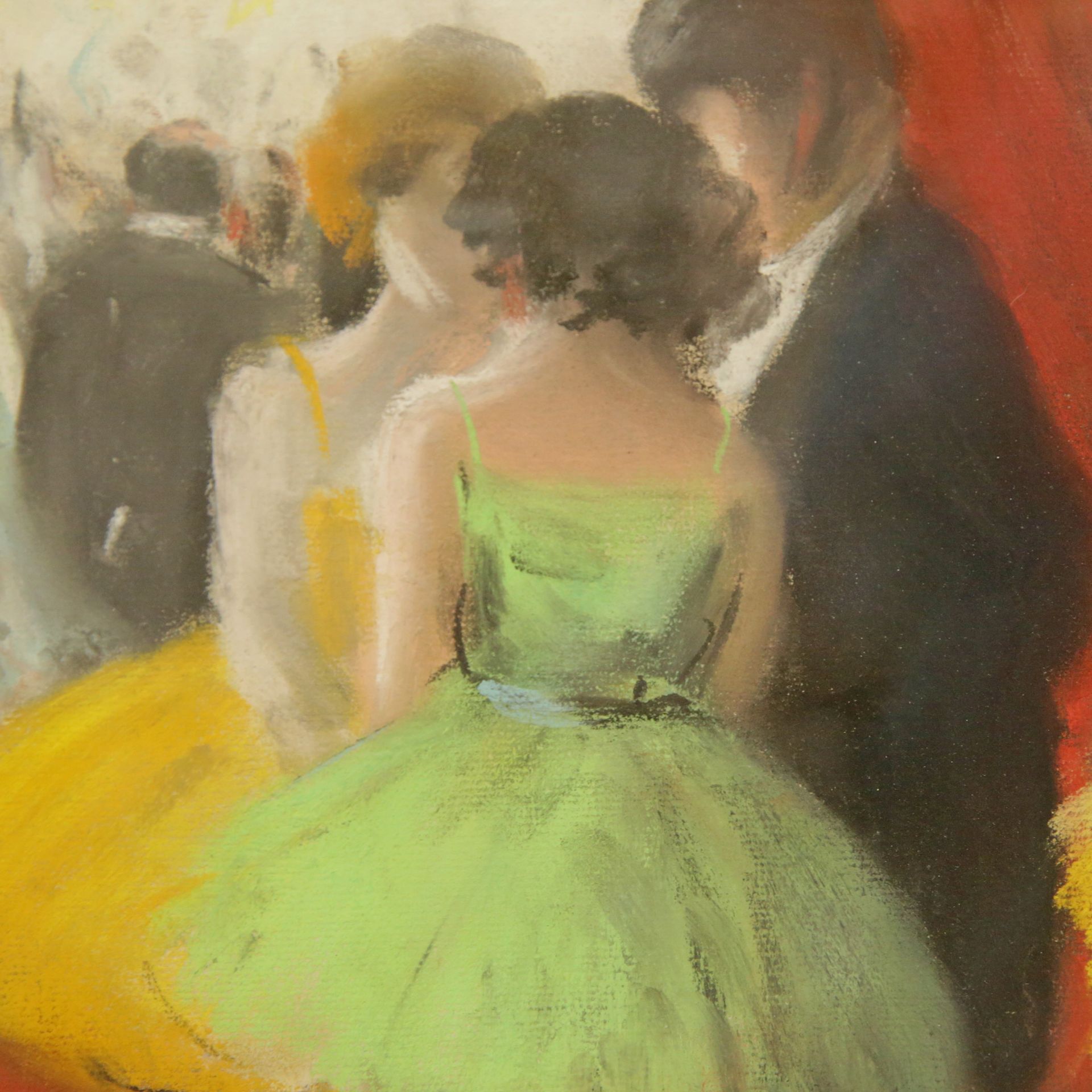 Eugene FEBVRE (XIX-XX) "Young dancers at the opera", pastel on paper, French painting, early 20th _. - Bild 3 aus 4