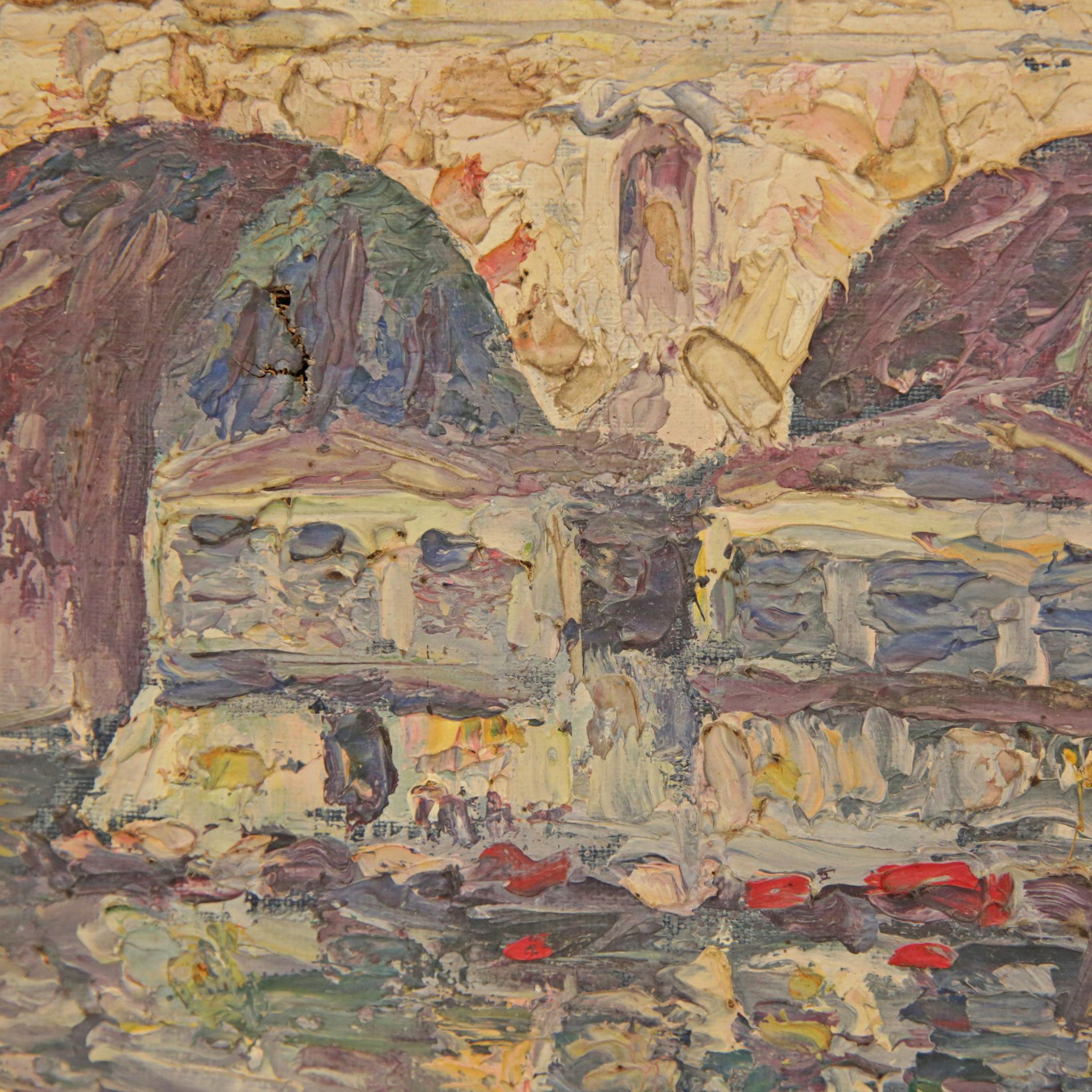 "Embankments of the Seine", oil on canvas, stamp on the back of the workshop of Robert Benard, Franc - Image 2 of 3