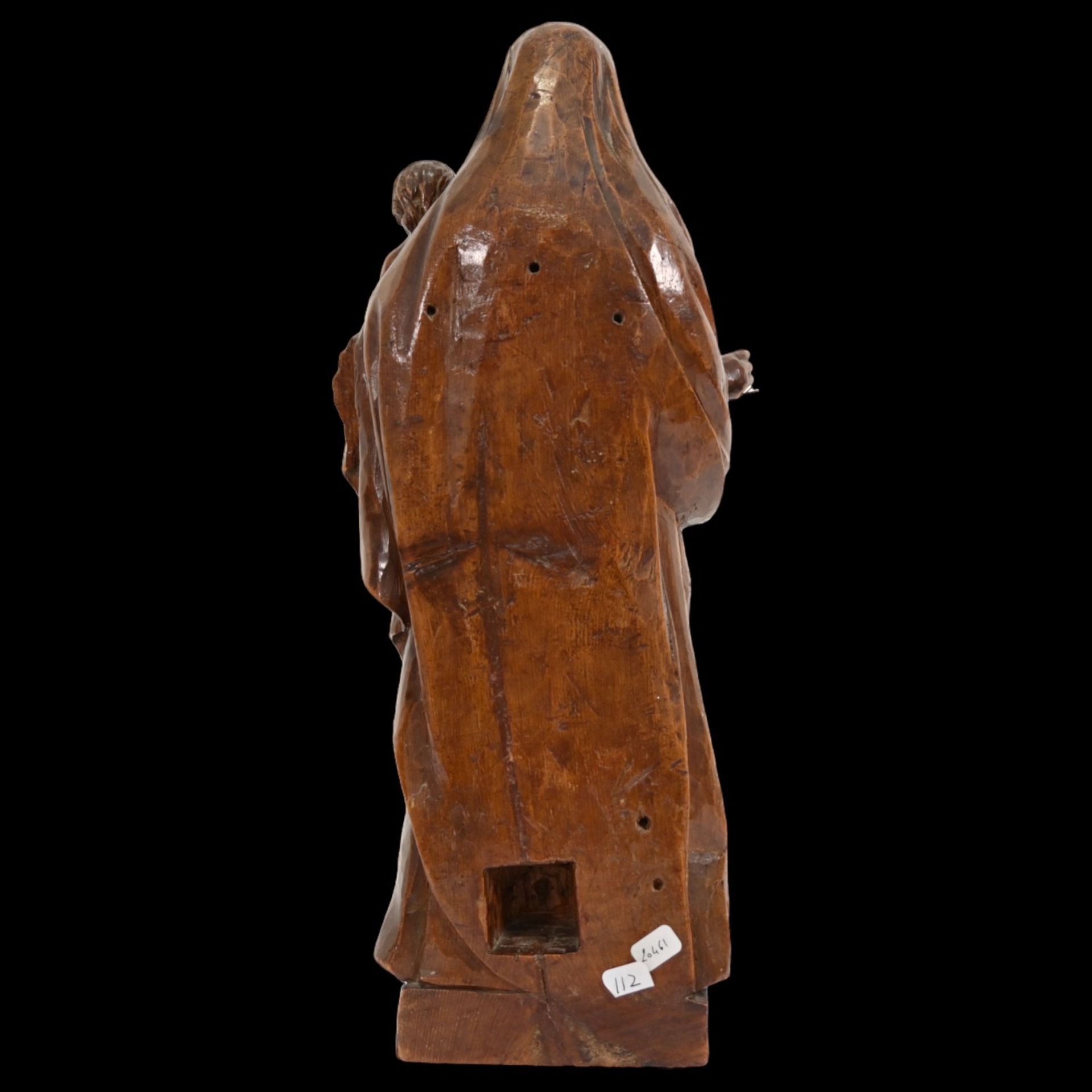 Magnificent Wooden sculpture, Virgin Mary with Child Jesus, France 19th century. - Image 4 of 8