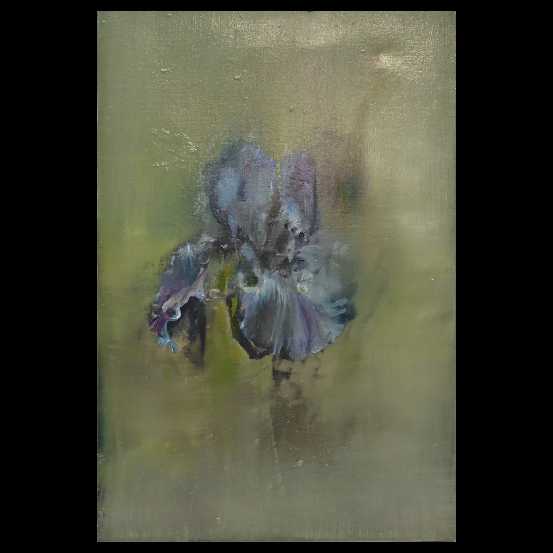 Clement ROSENTHAL (1956) iris flower on green background, oil on canvas, 2002. - Image 2 of 8