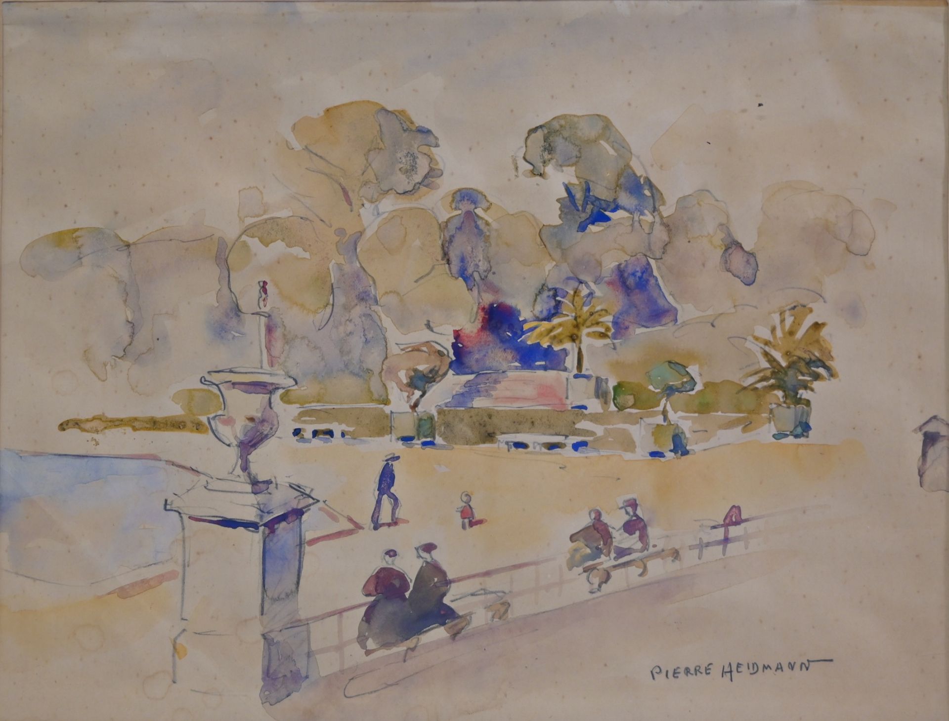 Pierre HEIDMANN (XX), watercolor on paper, French painting of the 20th C. - Bild 3 aus 6