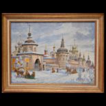Manuilov Nodar (1926) Rostov the Great, Kremlin, oil on canvas, Soviet painting of the 20th century.