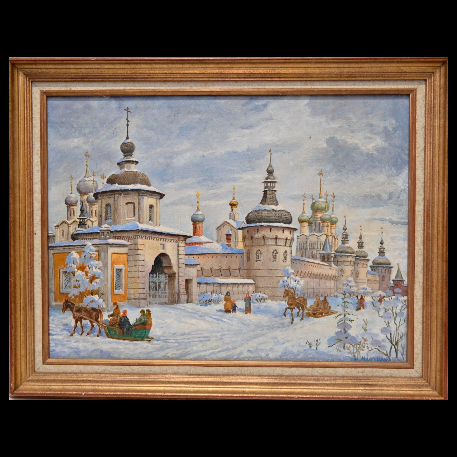 Manuilov Nodar (1926) Rostov the Great, Kremlin, oil on canvas, Soviet painting of the 20th century.