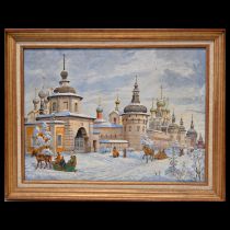 Manuilov Nodar (1926) Rostov the Great, Kremlin, oil on canvas, Soviet painting of the 20th century.