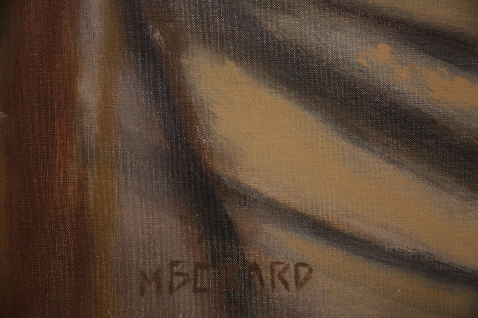 "The root", abstract composition, Oil on canvas Berard M, French painting 20th century. - Bild 5 aus 5