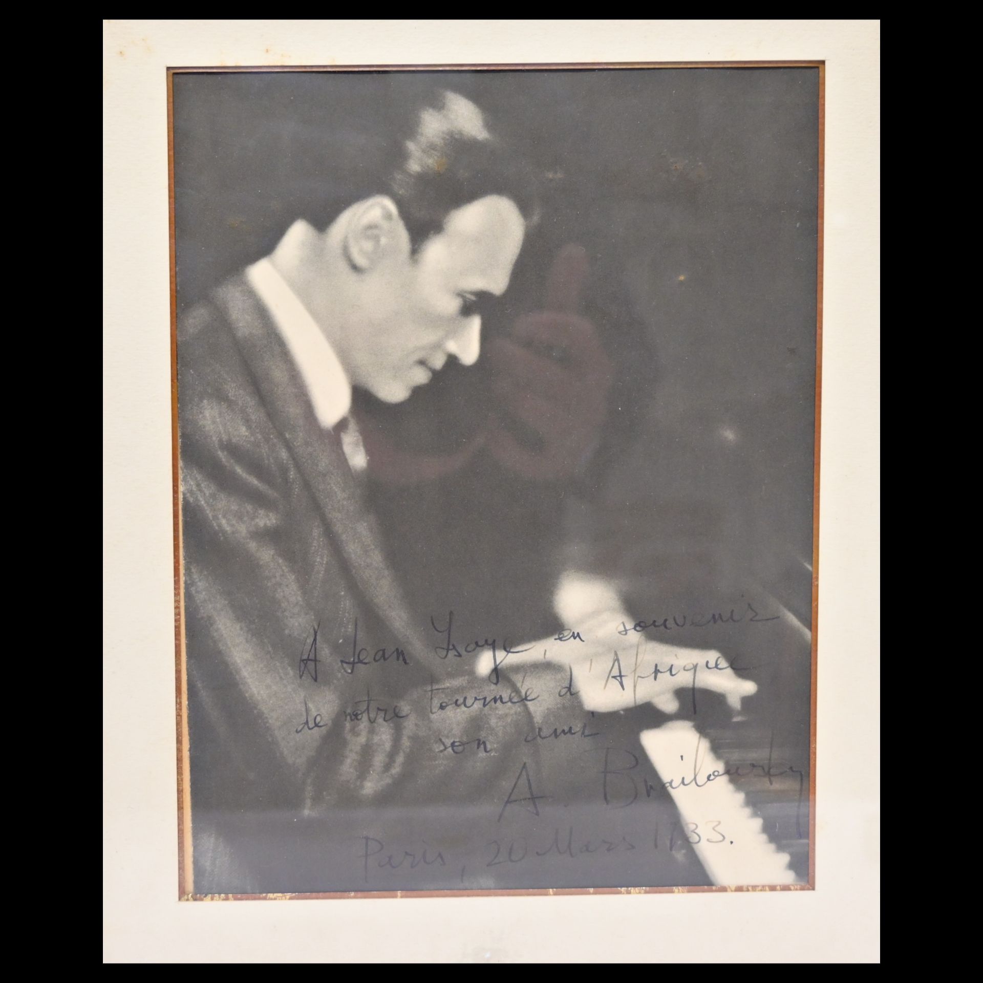 Photo of the famous pianist Alexander Brailovsky with an autograph, Paris, March 20, 1933. - Image 3 of 5