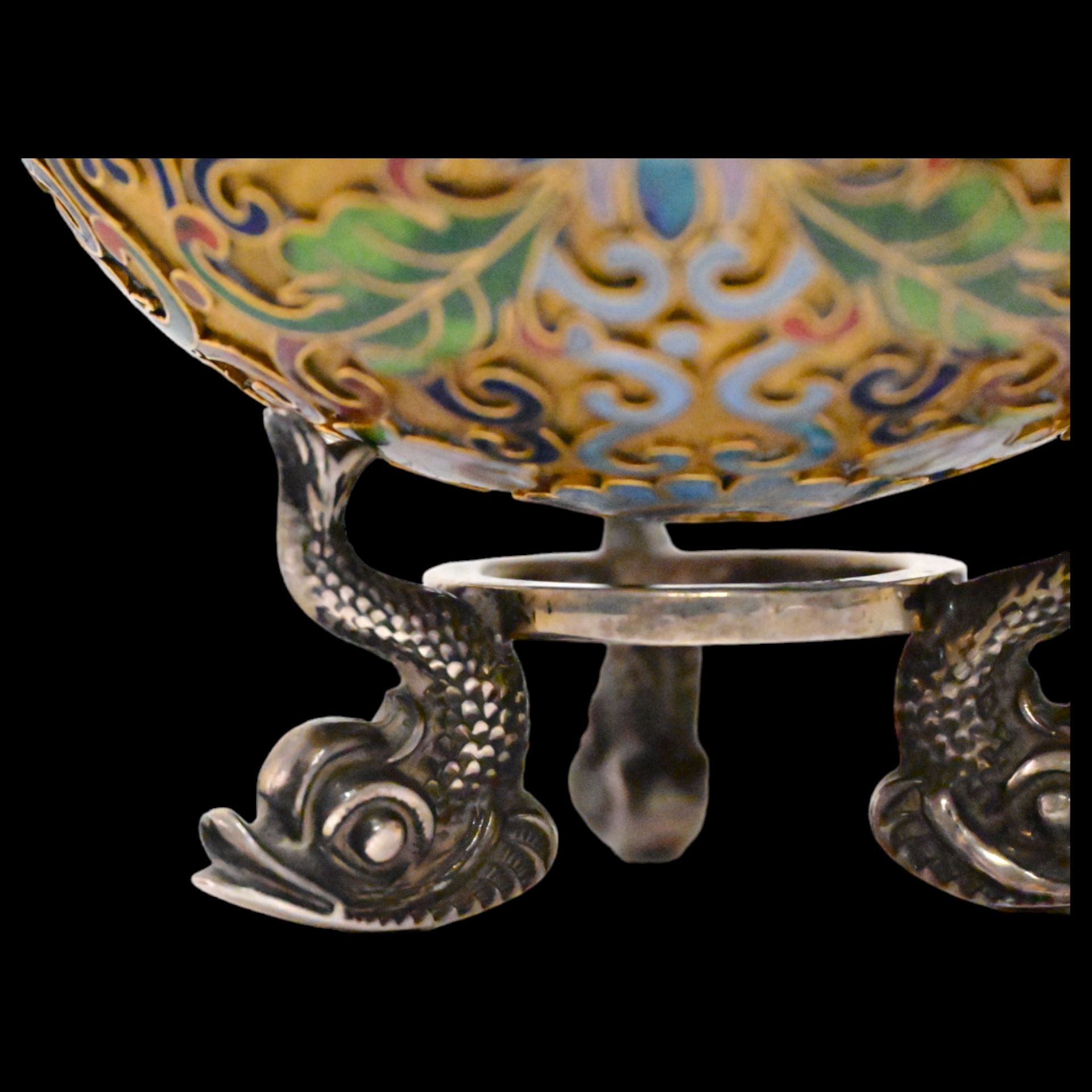 Russian gilded and enamel Easter egg on a silver stand, Russian, 20th century. - Image 3 of 11