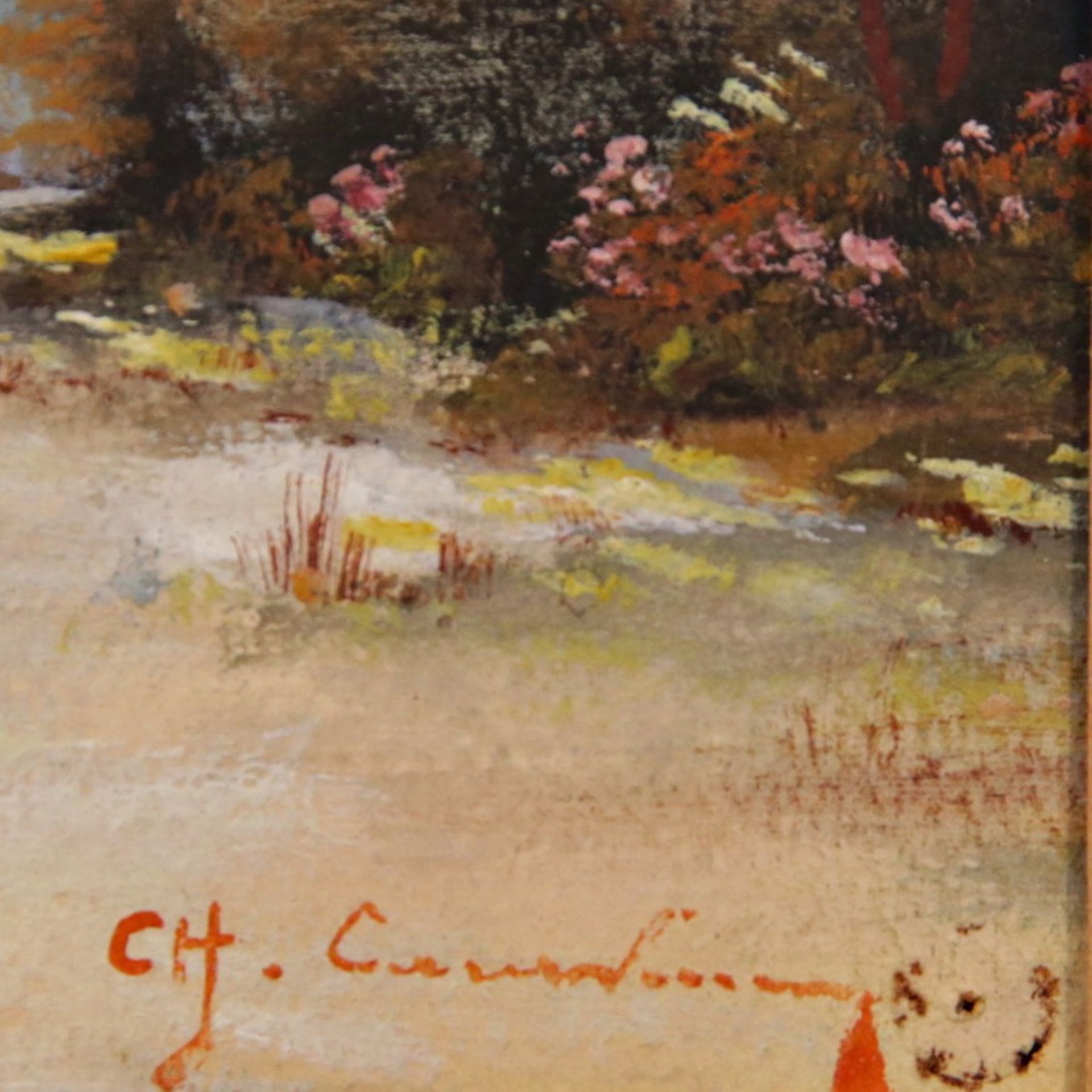 ÒVillage LandscapeÓ, Gouache on paper, signed by the Ch.Contamine, French painting of the 20th _. - Image 4 of 4
