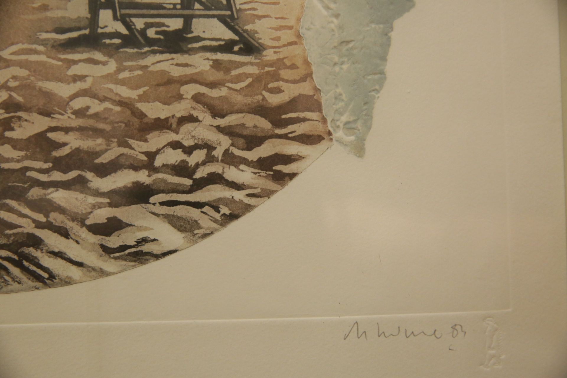 "Landscape with a chaise longue" lithograph, 39/40, 1984, author"s signature illegible. - Bild 6 aus 6