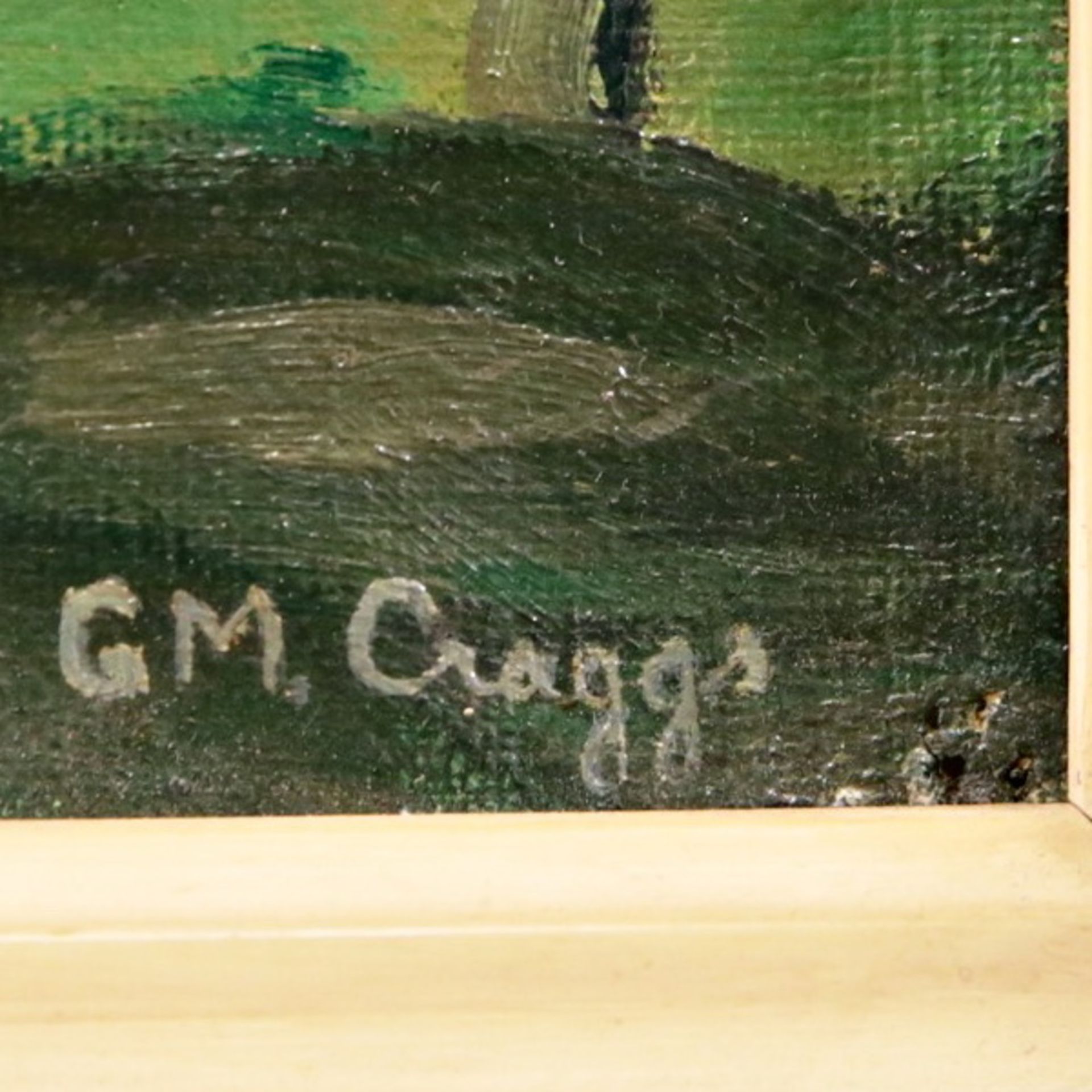 "Village", oil on canvas, signed G.M. CRAGGS, French painting of the 20th century. - Image 3 of 4