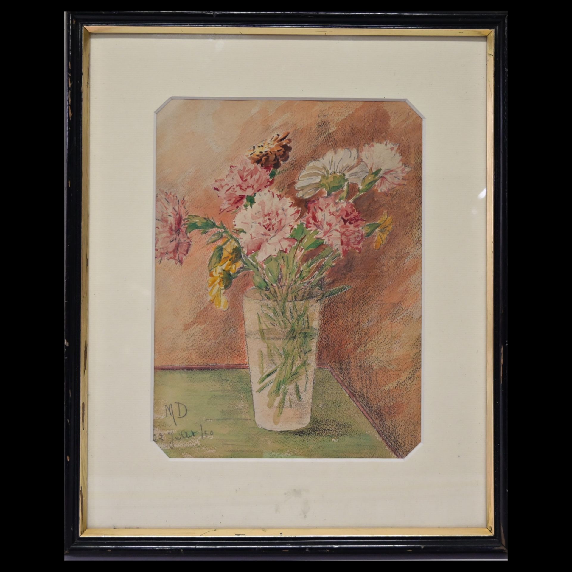 Still life. Watercolor. Signed MD July 22, 1940. - Bild 2 aus 7