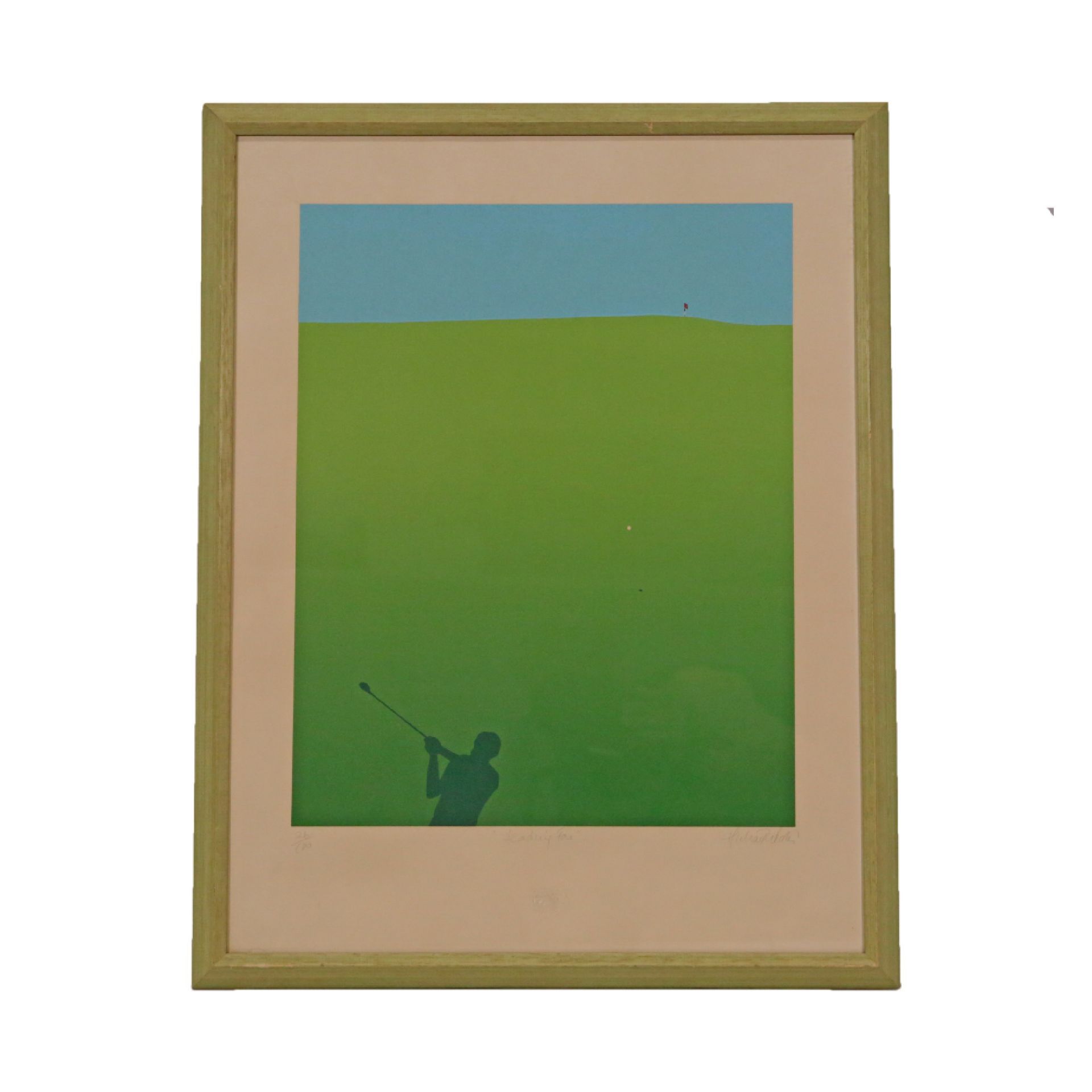 "Golfer" lithograph, illegible signature, 26/100.