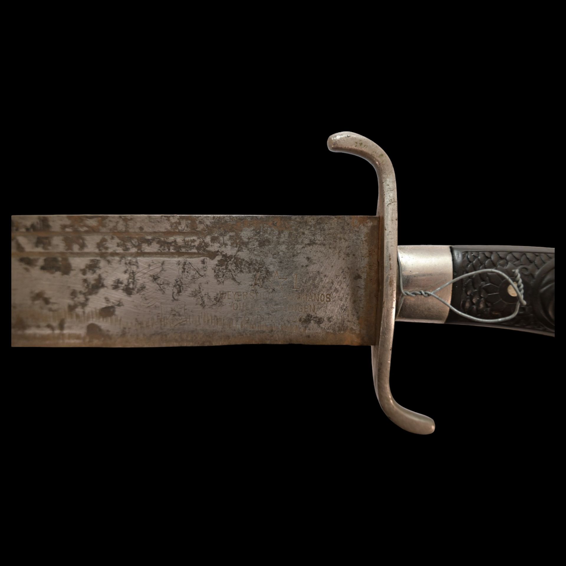 Large hunting sword, knife, German made, Weyersberg Hermanos, last third of the 19th century. - Bild 5 aus 9