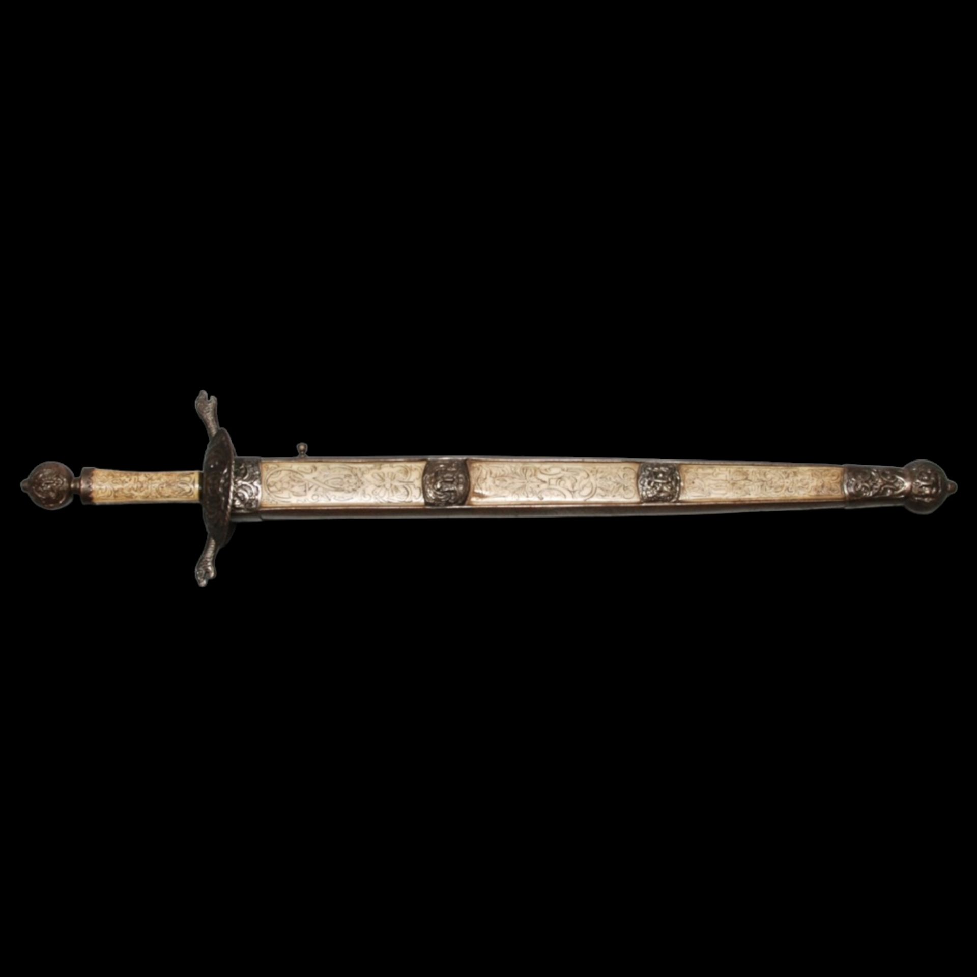 A Italian ceremonial dagger. 18 century. - Bild 3 aus 16
