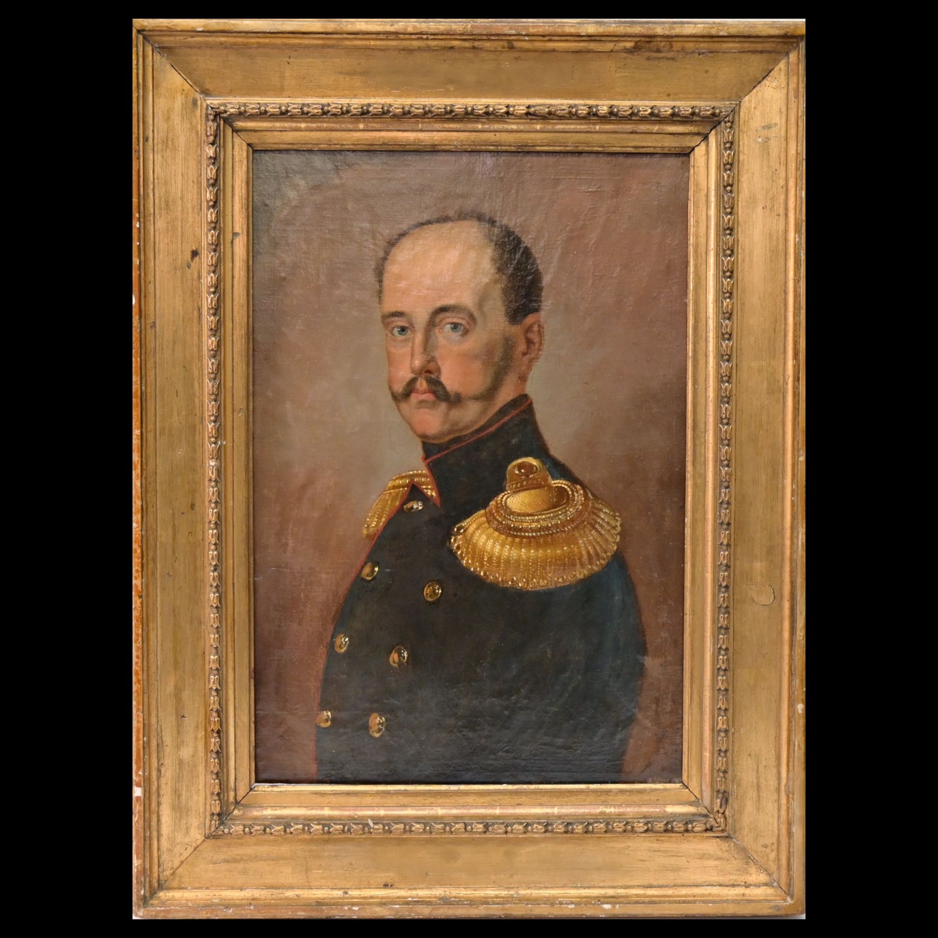 "Portrait of Emperor Nicholas I" possibly Franz Kruger (1797-1857), oil on canvas, 19th century. - Image 3 of 9