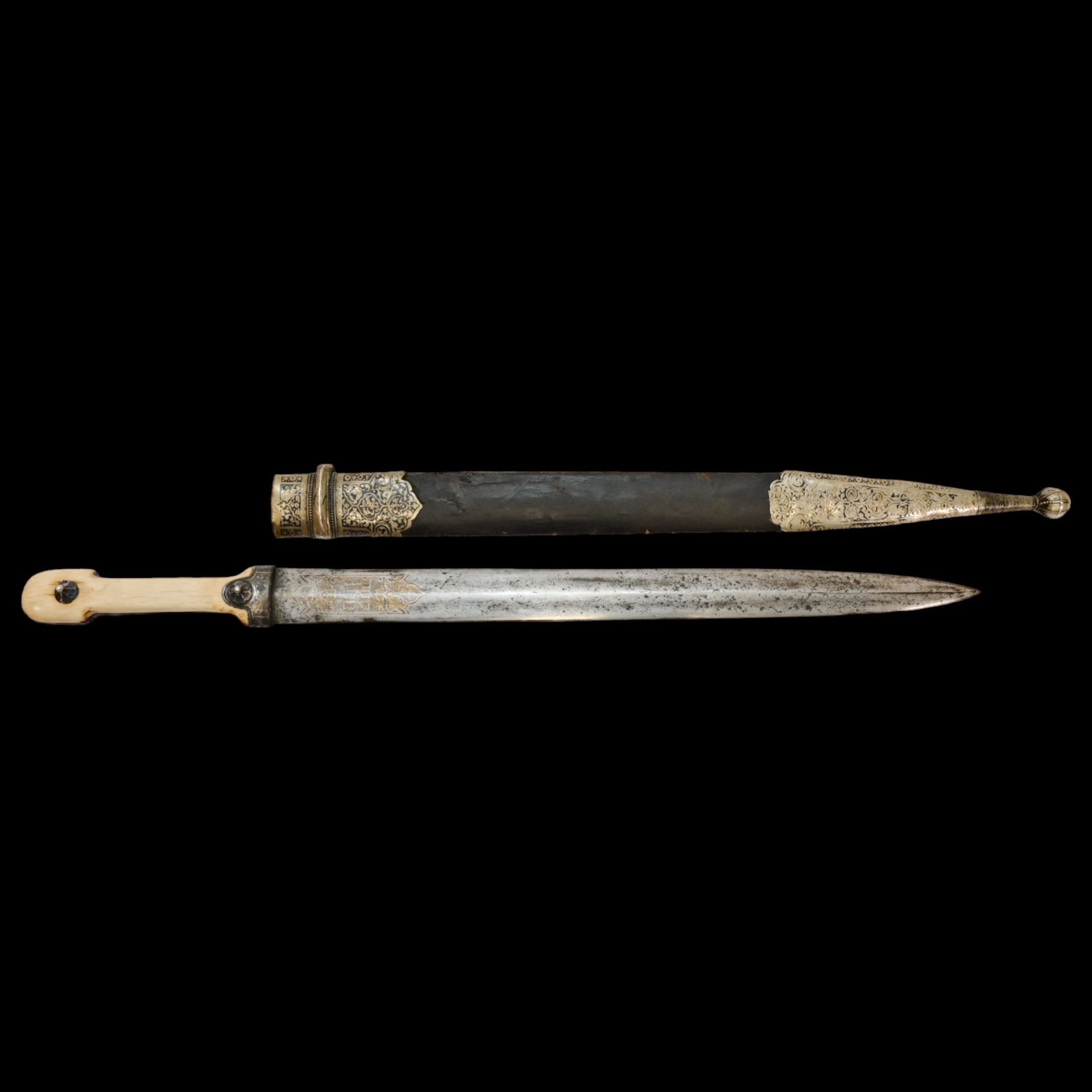 Rare Dagger of Kama, Cossack of the Terek Cossack Army, Silver and Niello, Russian Empire, 1916. - Image 2 of 8