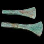 Two bronze axes, type Palstave 1500-1400 BCE.