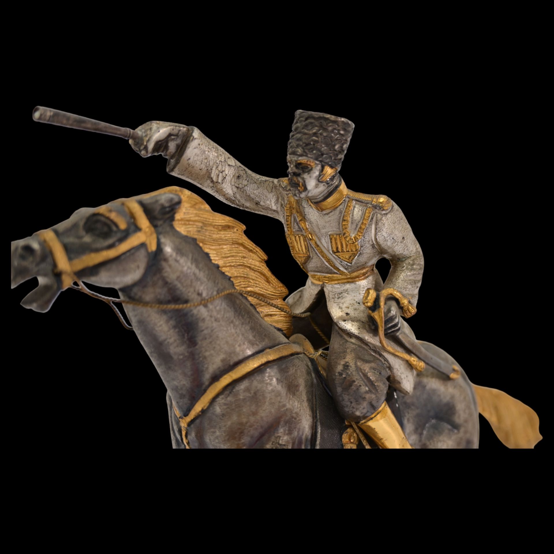 Giuseppe Vasari (1934-2005). The bronze figure Cossack on a horse. Italy, 70s of the 20th century. - Image 5 of 8