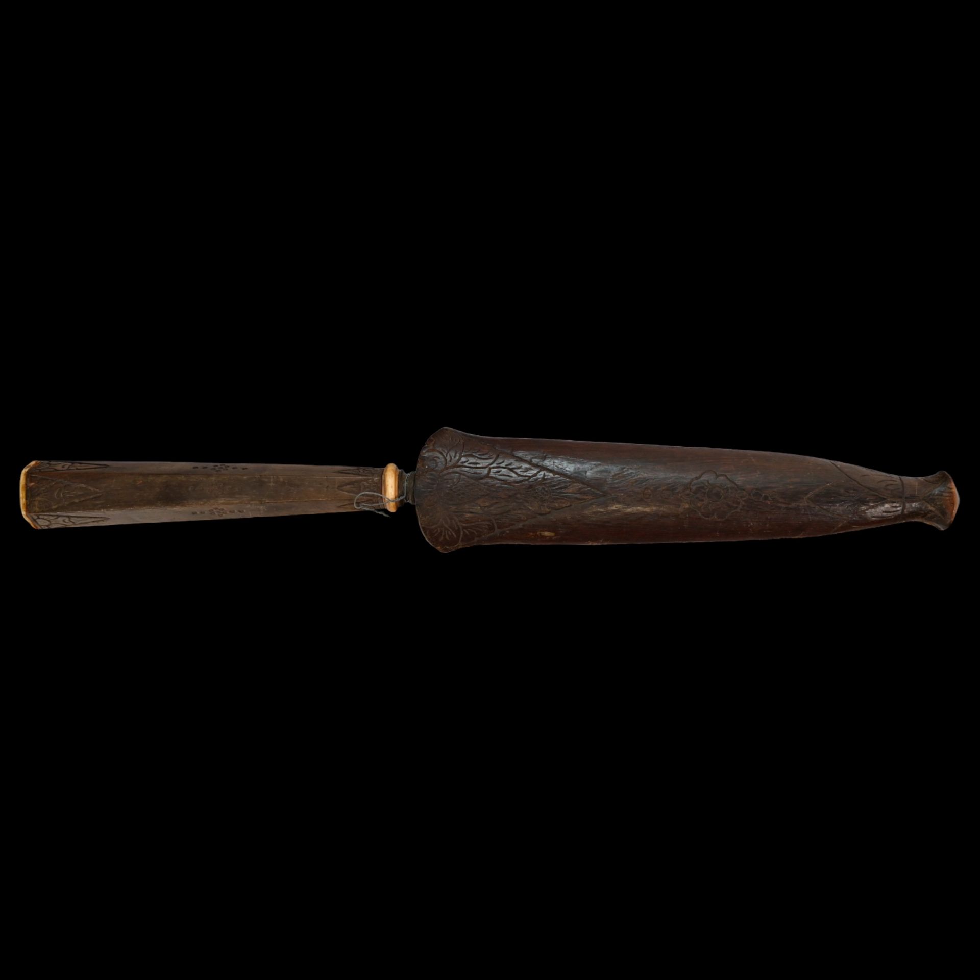 Rare Italian dagger with a wavy Damascus steel blade, 19th century. - Bild 3 aus 11