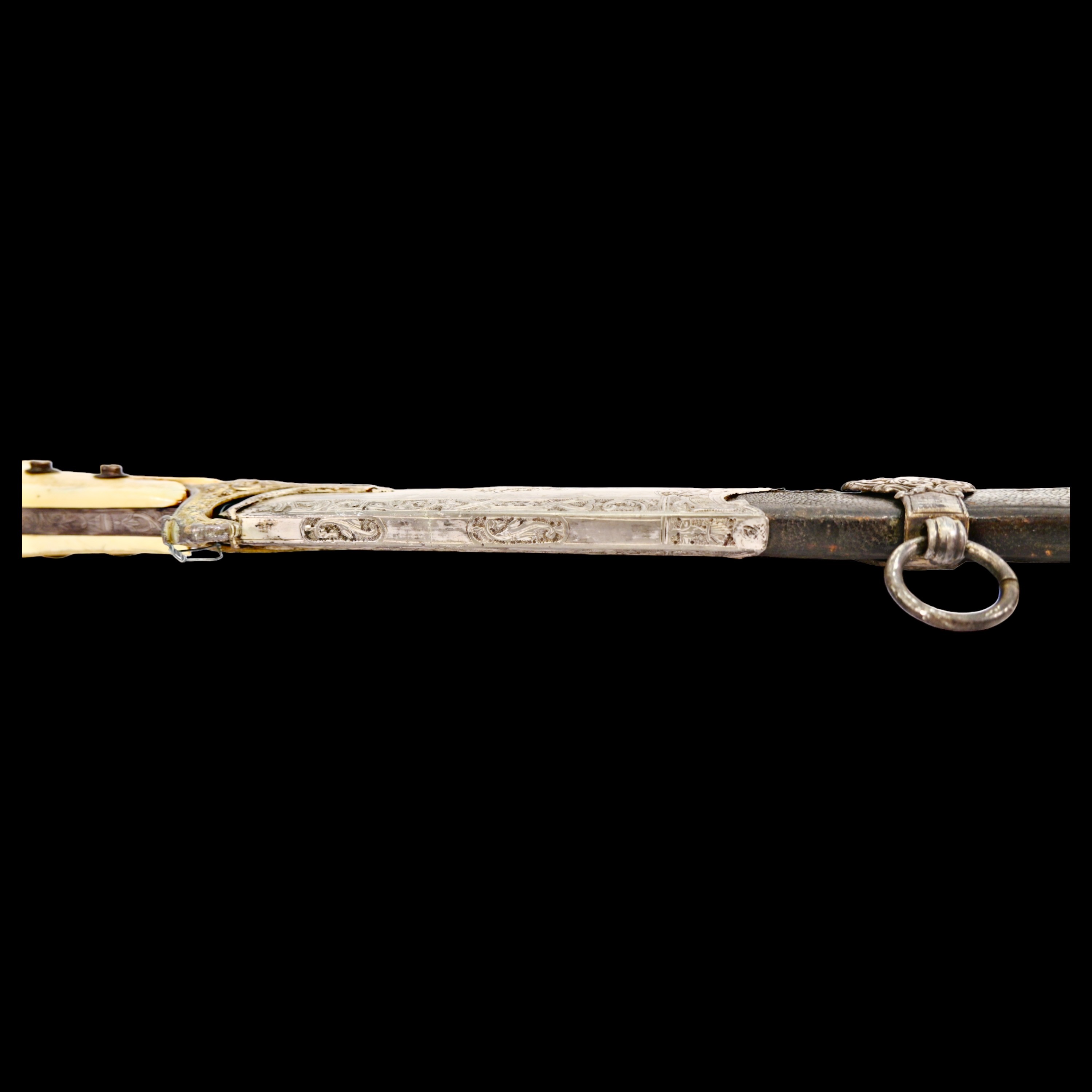 Rare Ottoman saber KARABELA, wootz blade, silver with the tugra of Sultan Ahmed III, early 18th C. - Image 12 of 27