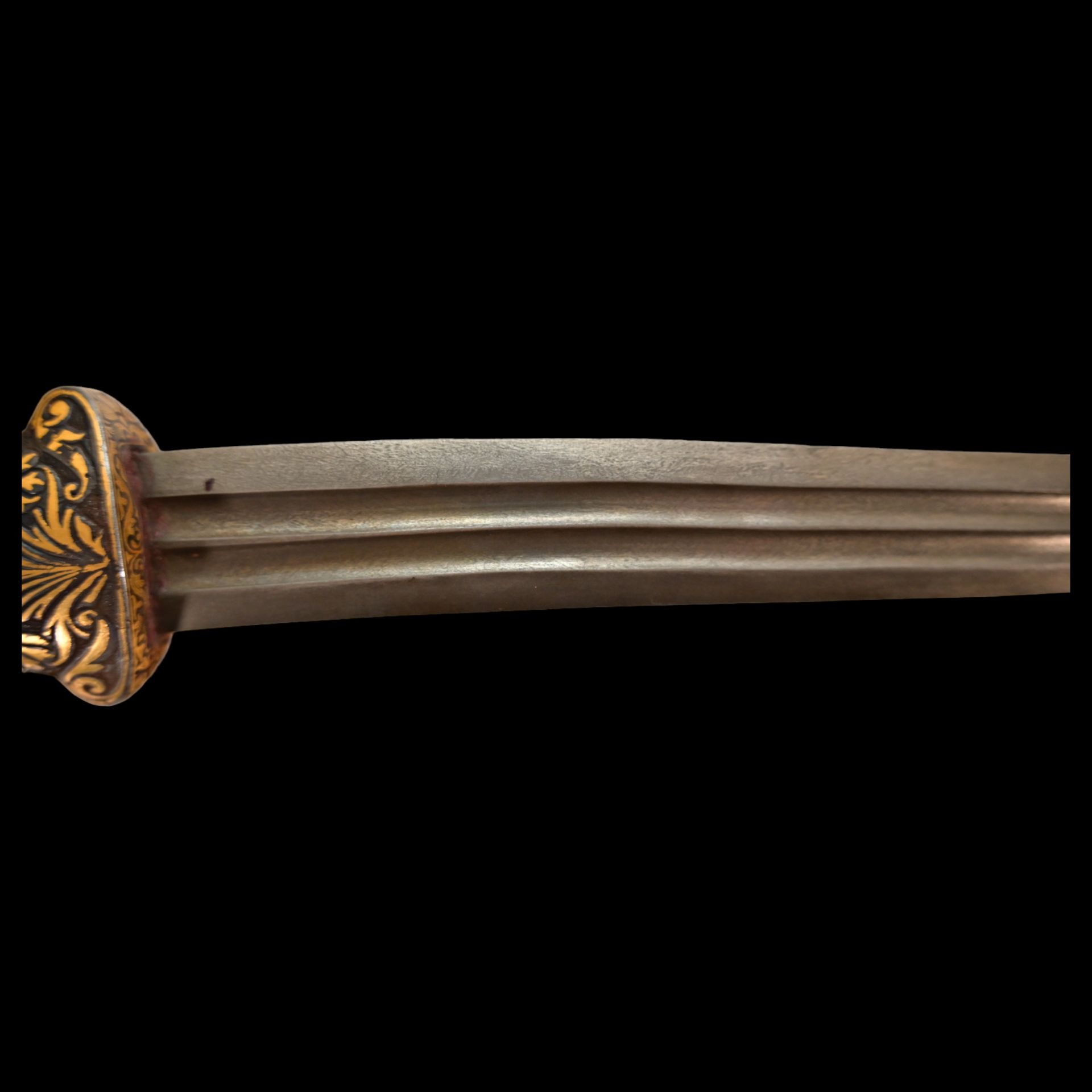 Richly decorated gold kofgari Indian dagger with wootz blade, 19th century. - Bild 11 aus 12