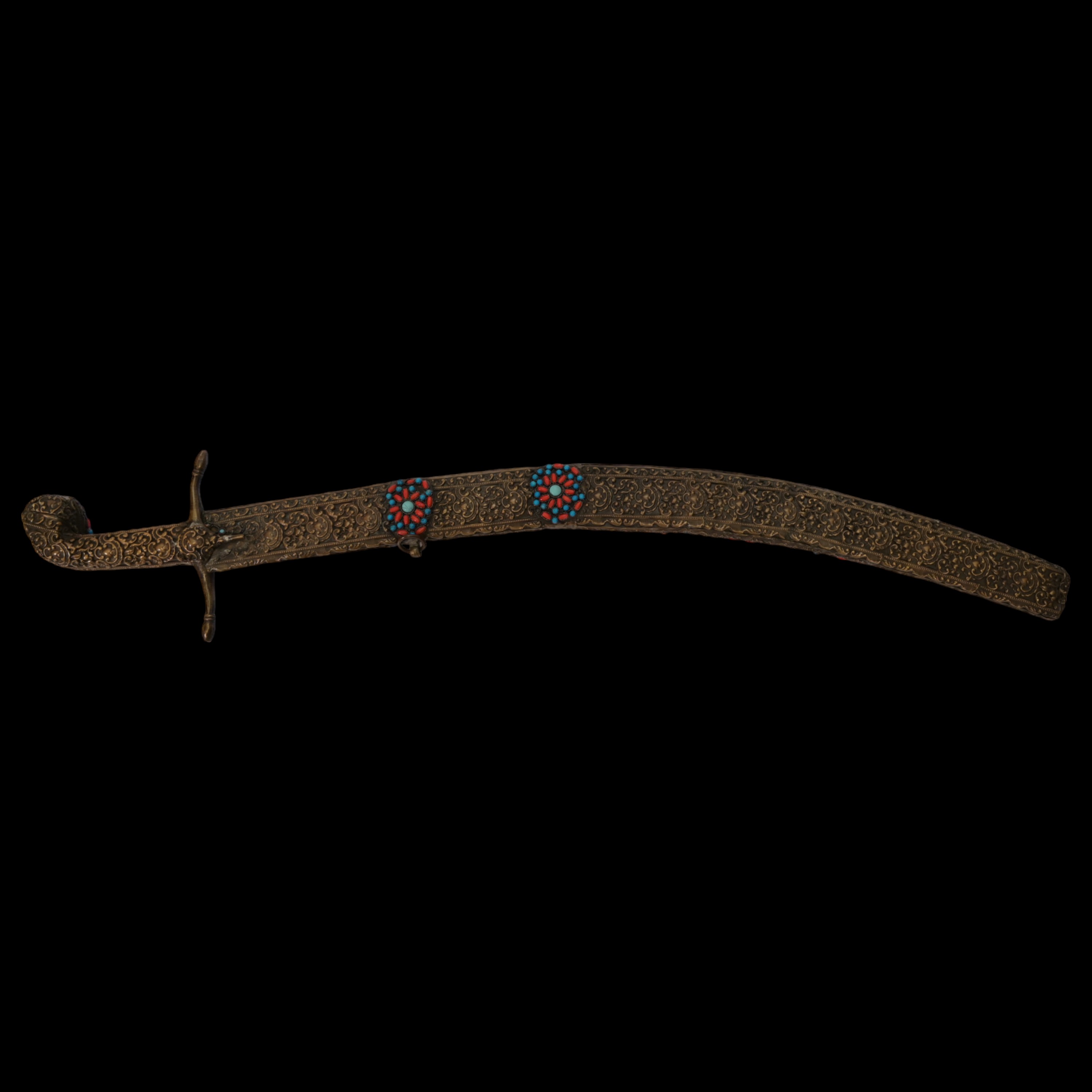 Rare Ottoman sword, Kilij, Pala, decorated with corals and turquoise, Turkey, Trabzon, around 1800. - Image 8 of 31