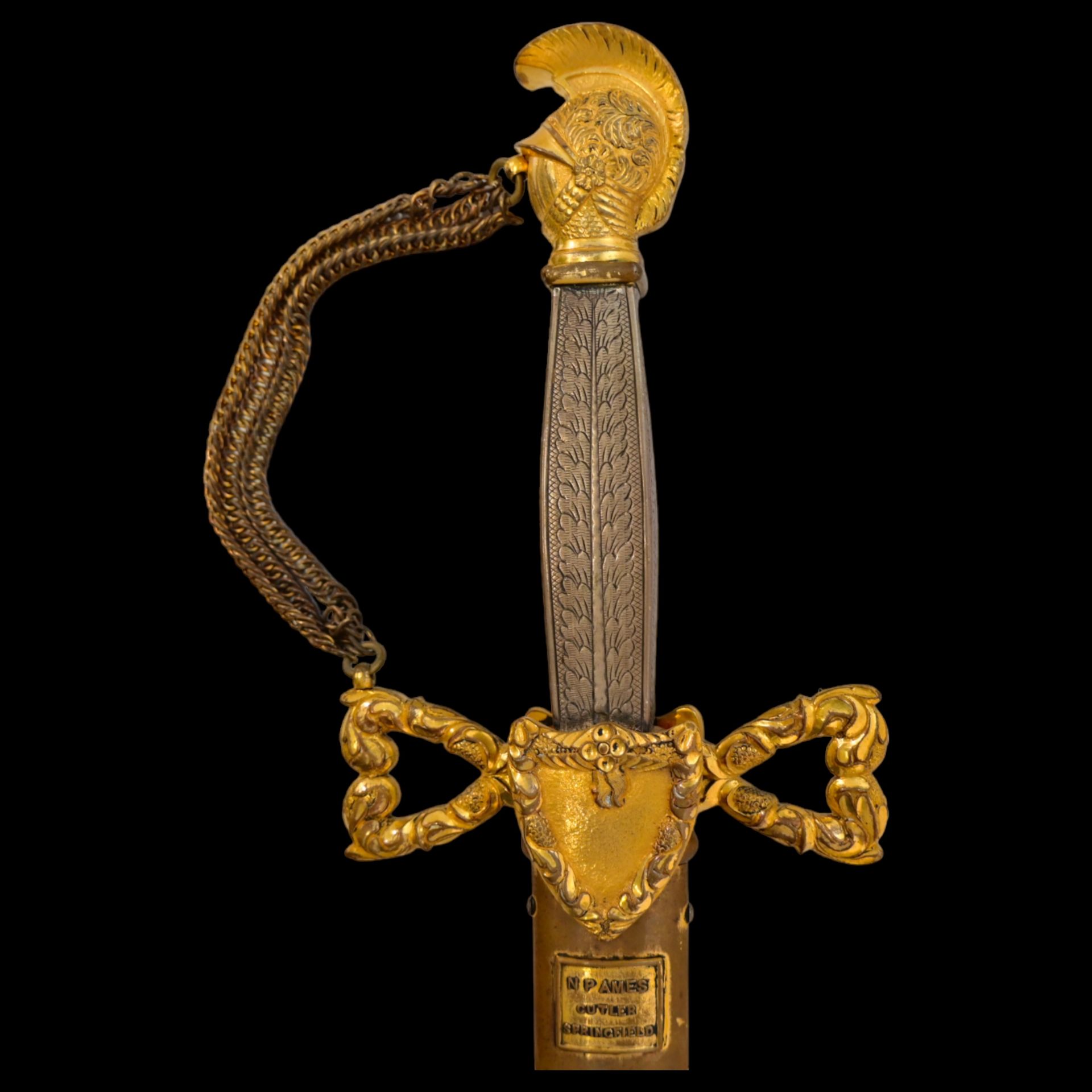 American gilt ceremonial sword, belonged to W.R. Vermilye, 19th century. - Bild 8 aus 19