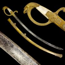 Exceptionally rare commemorative saber associated with the American Revolution, France, 1799-1800.