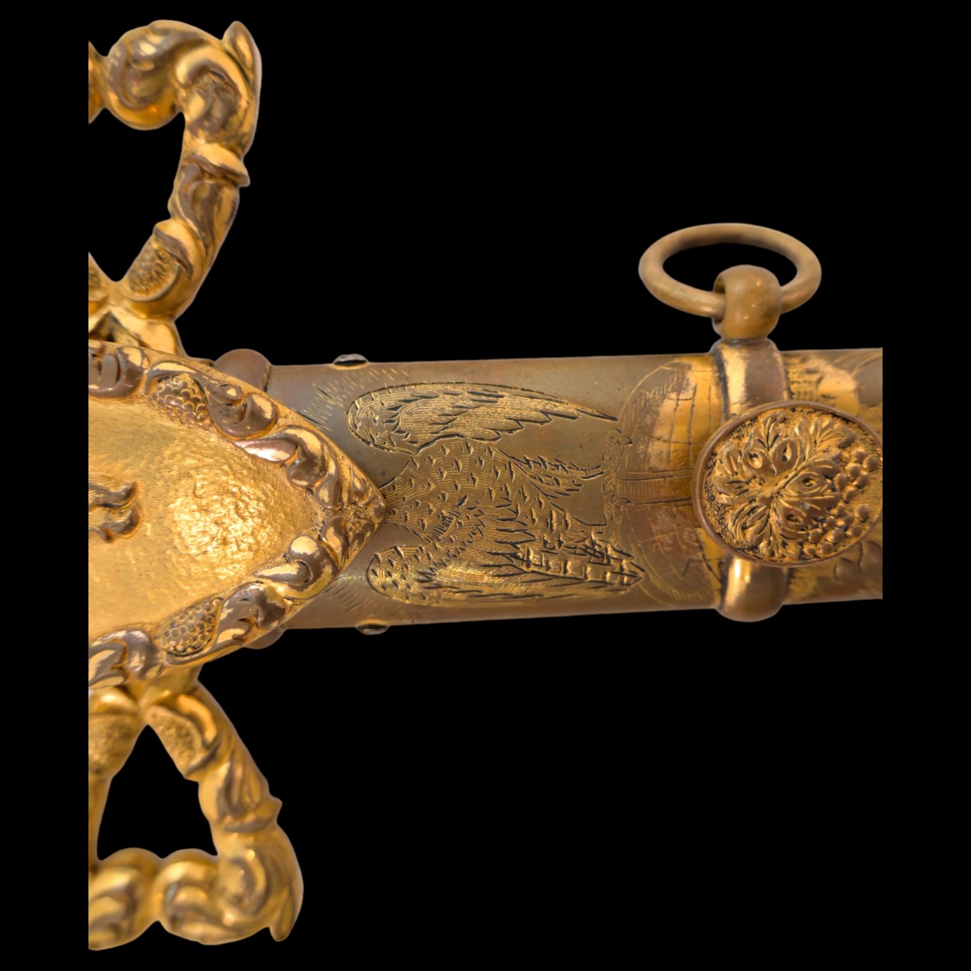 American gilt ceremonial sword, belonged to W.R. Vermilye, 19th century. - Bild 10 aus 19