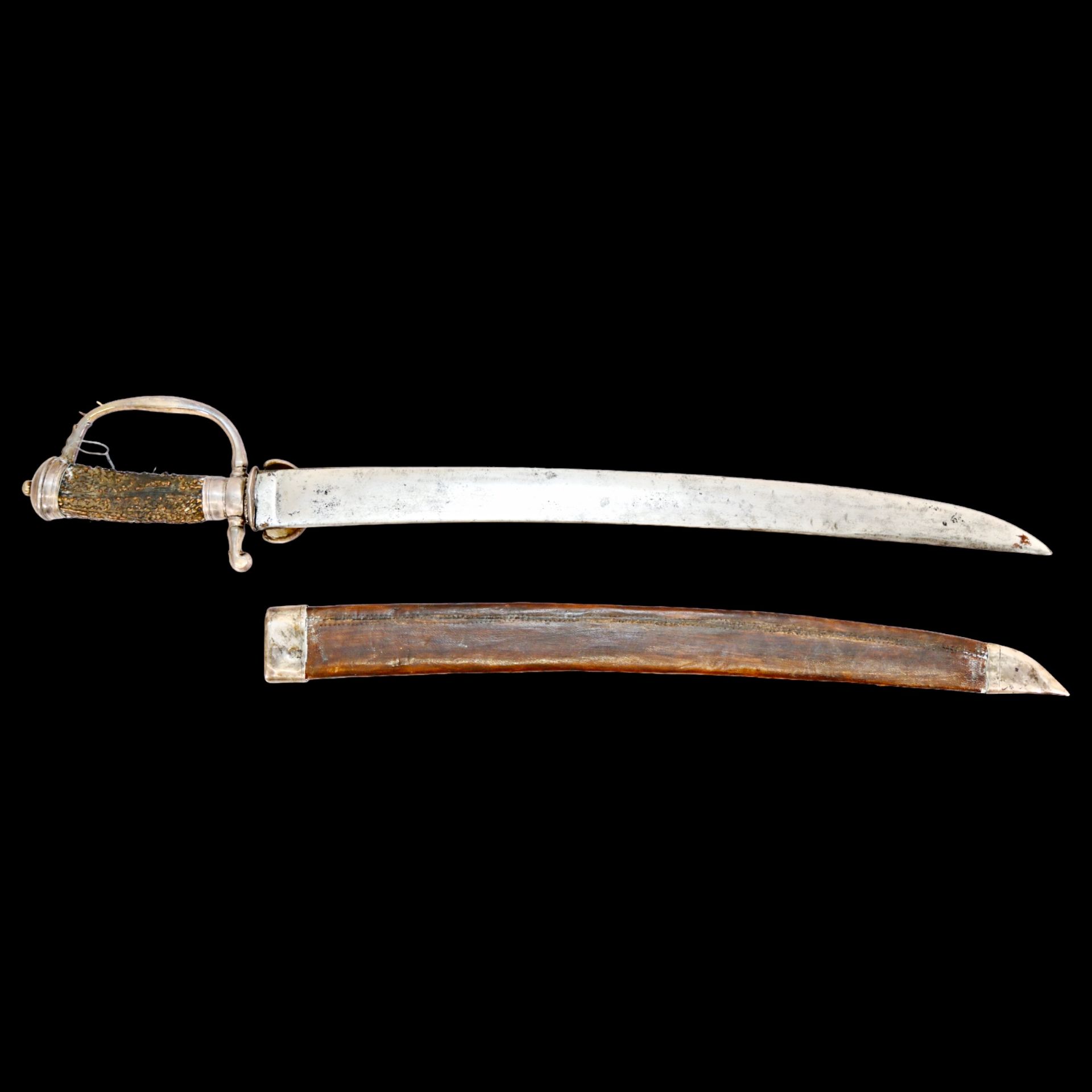 RARE FRENCH HUNTING SABER, CURVED BLADE WITH SILVER HANDLE 19TH C. - Bild 14 aus 19