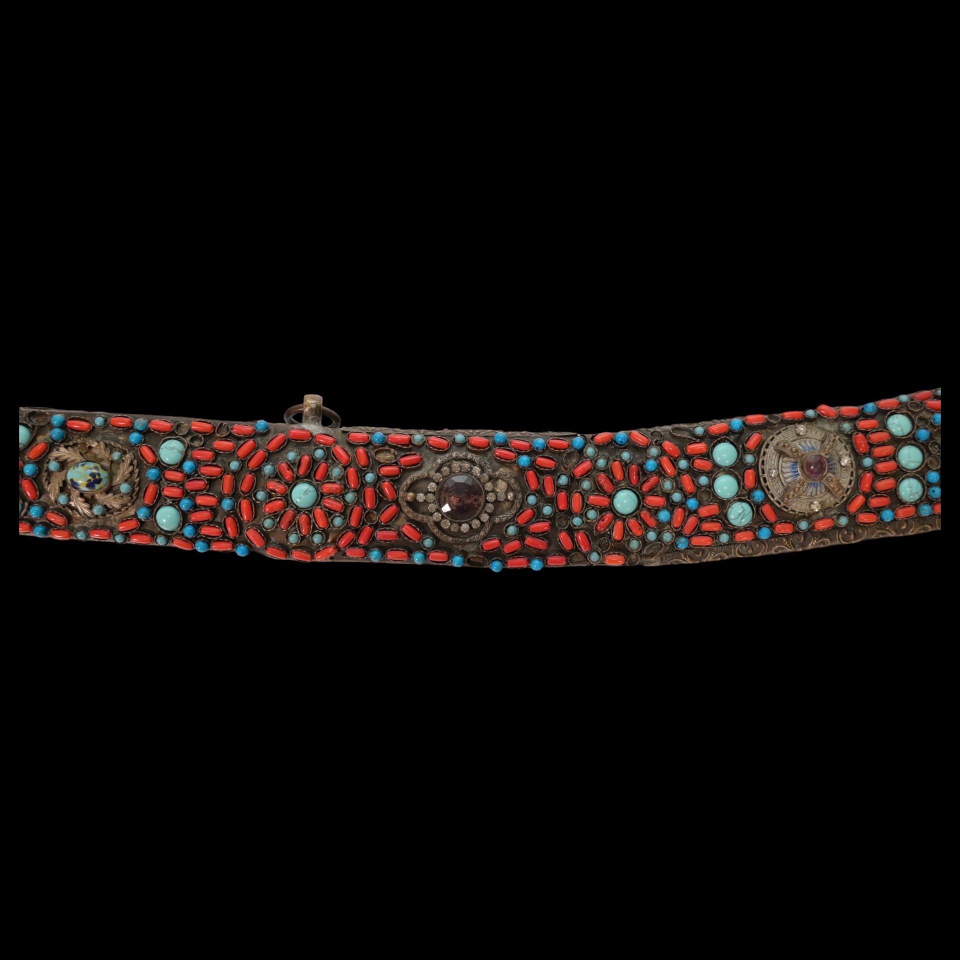 Rare Ottoman sword, Kilij, Pala, decorated with corals and turquoise, Turkey, Trabzon, around 1800. - Bild 9 aus 31