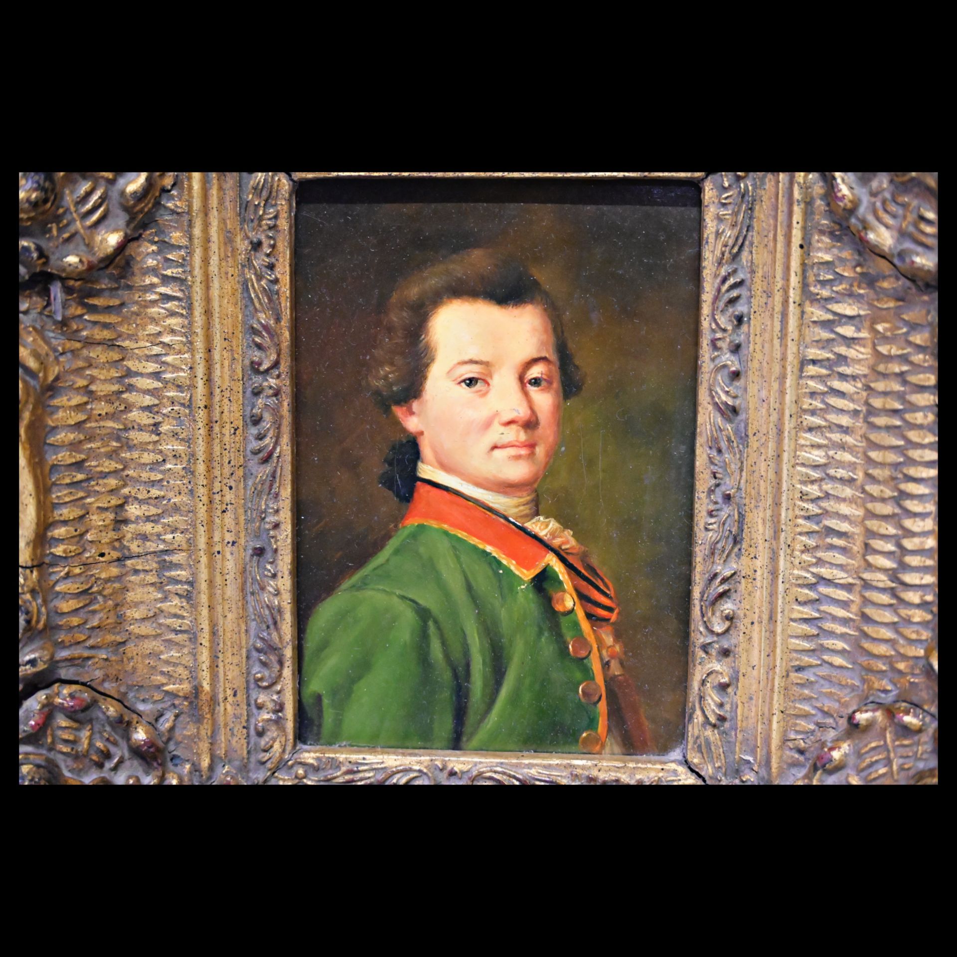Portrait of a Russian nobleman, oil on panel, 19th century. - Image 3 of 7