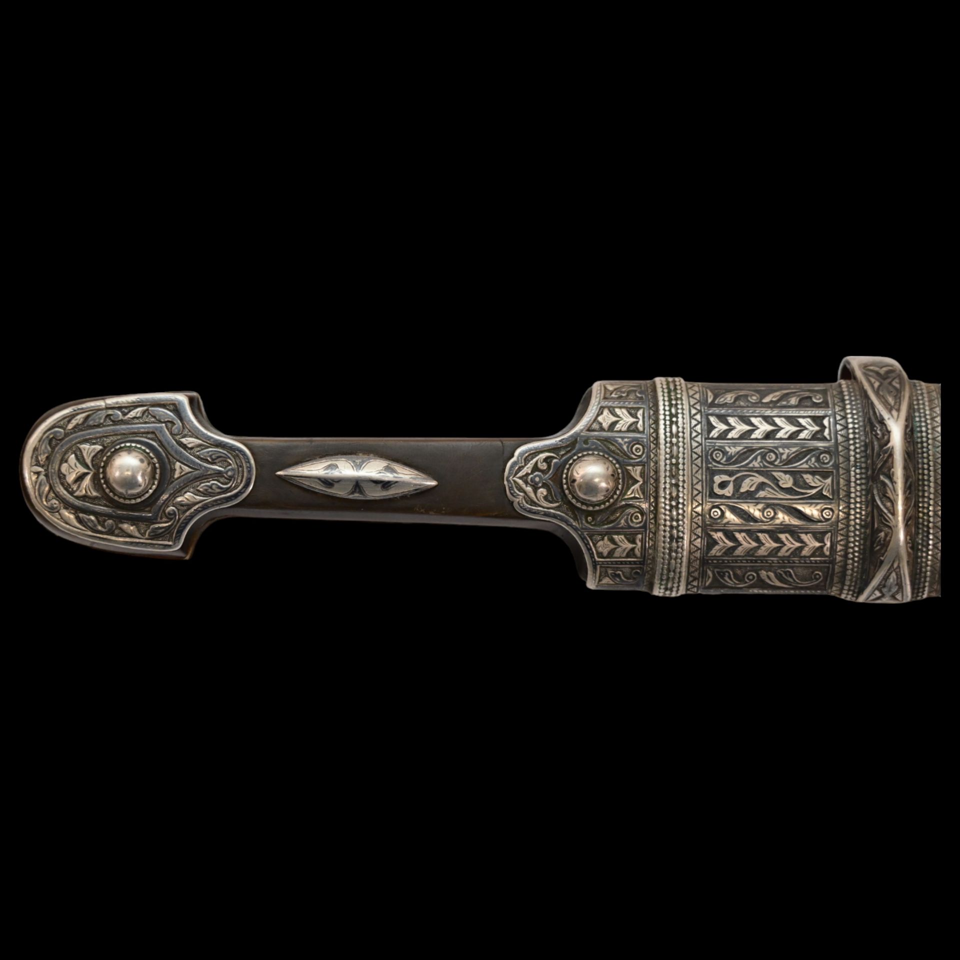 Caucasian Kama Dagger, silver, engraved, niello, His Imperial Majesty's Own Convoy, circa 1900. - Image 3 of 10