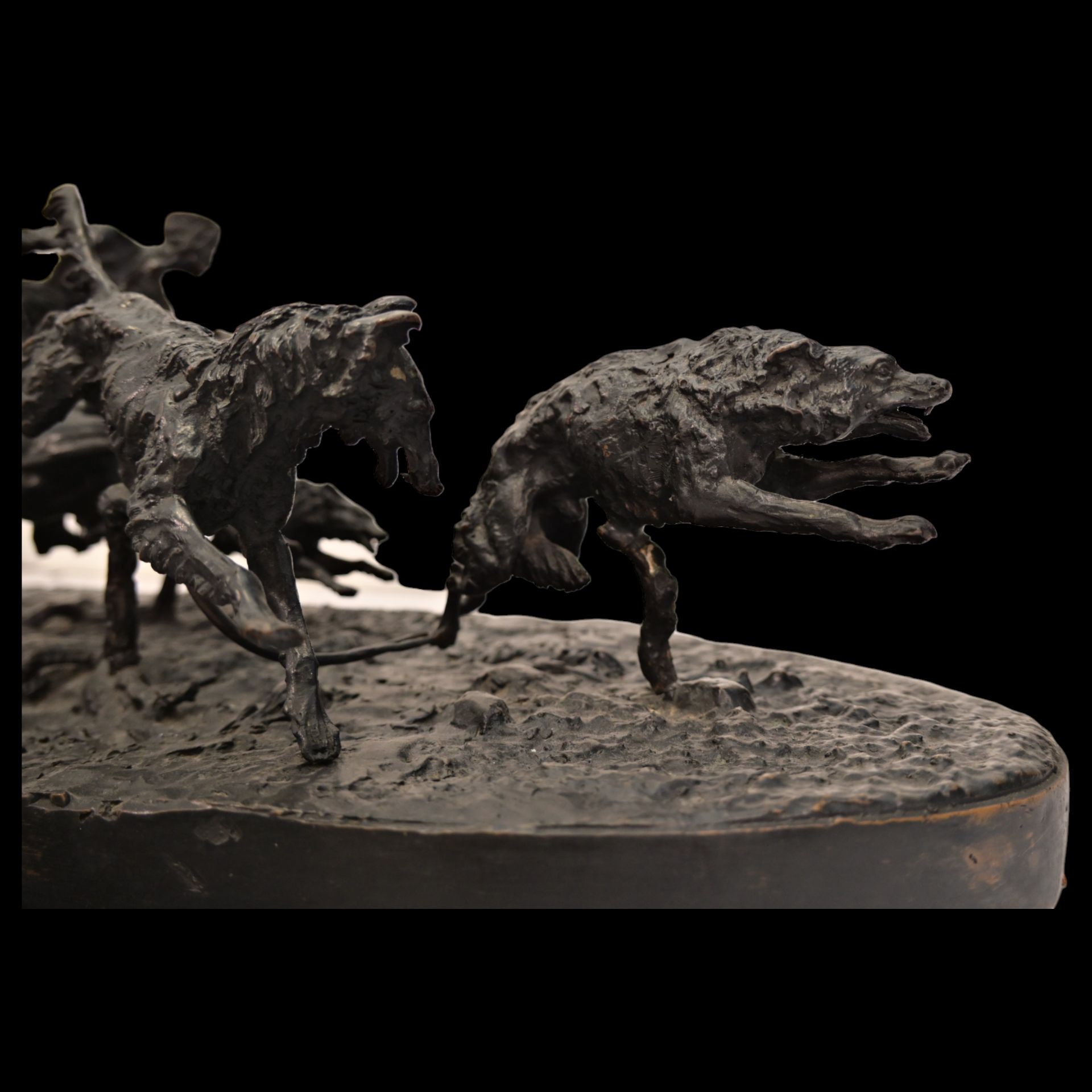 Evgeni Alexandrovich LANCERAY (1848-1886) "Wolf Hunt", Bronze sculpture, Russian Empire, 19th _. - Bild 18 aus 24