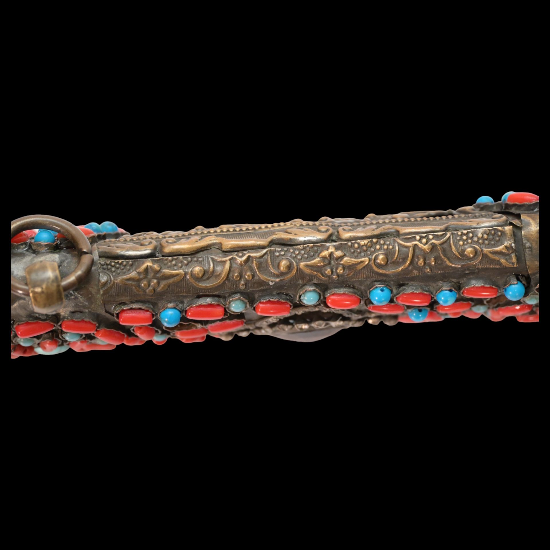 Rare Ottoman sword, Kilij, Pala, decorated with corals and turquoise, Turkey, Trabzon, around 1800. - Bild 14 aus 31