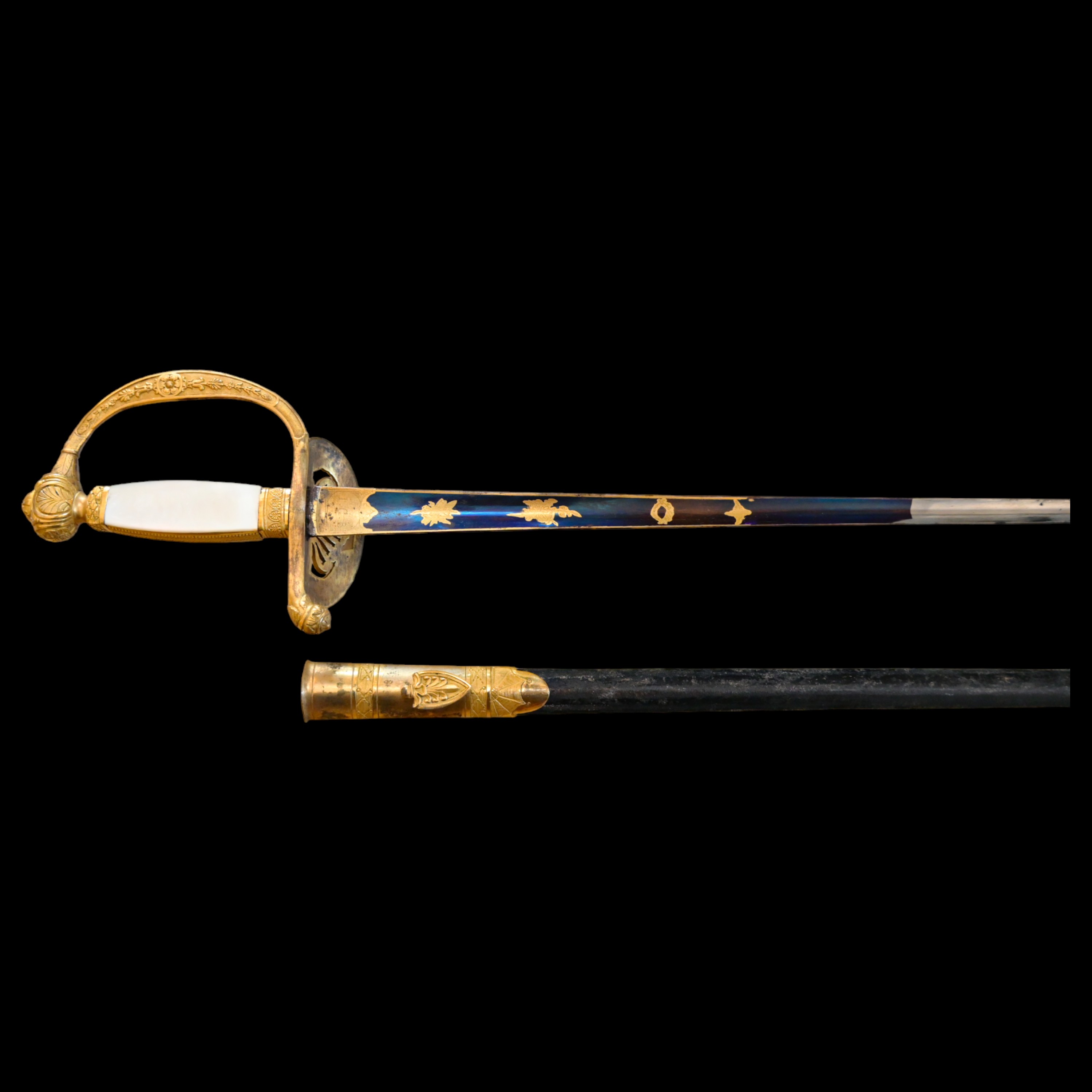 Extremely rare, First Empire, late 18th C smallsword for the founders of the "Institute of Egypt". - Image 6 of 11