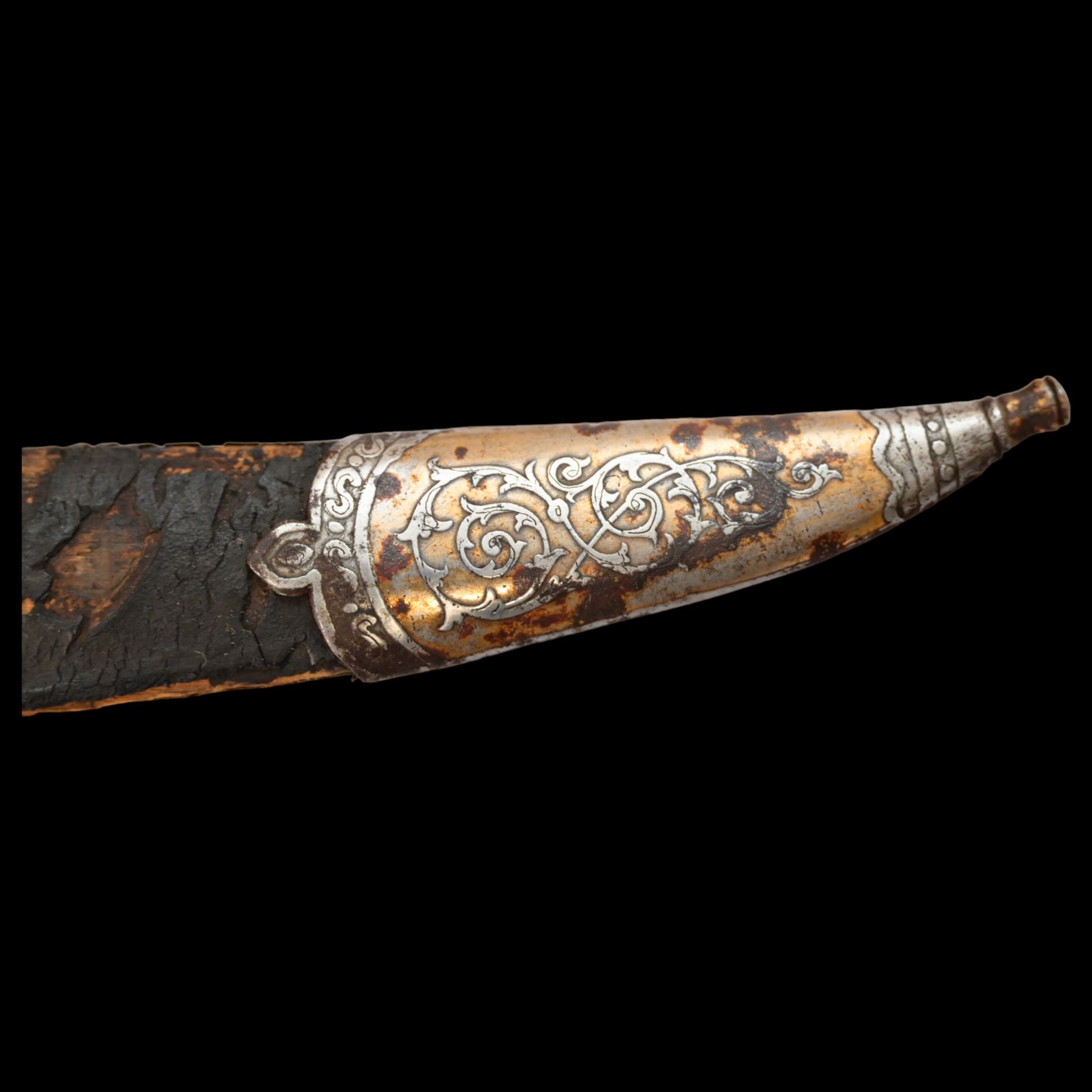 RARE HUNTING KNIFE, DECORATED WITH GOLD AND BLUE, RUSSIAN EMPIRE, ZLATOUST, 1889. - Image 6 of 26