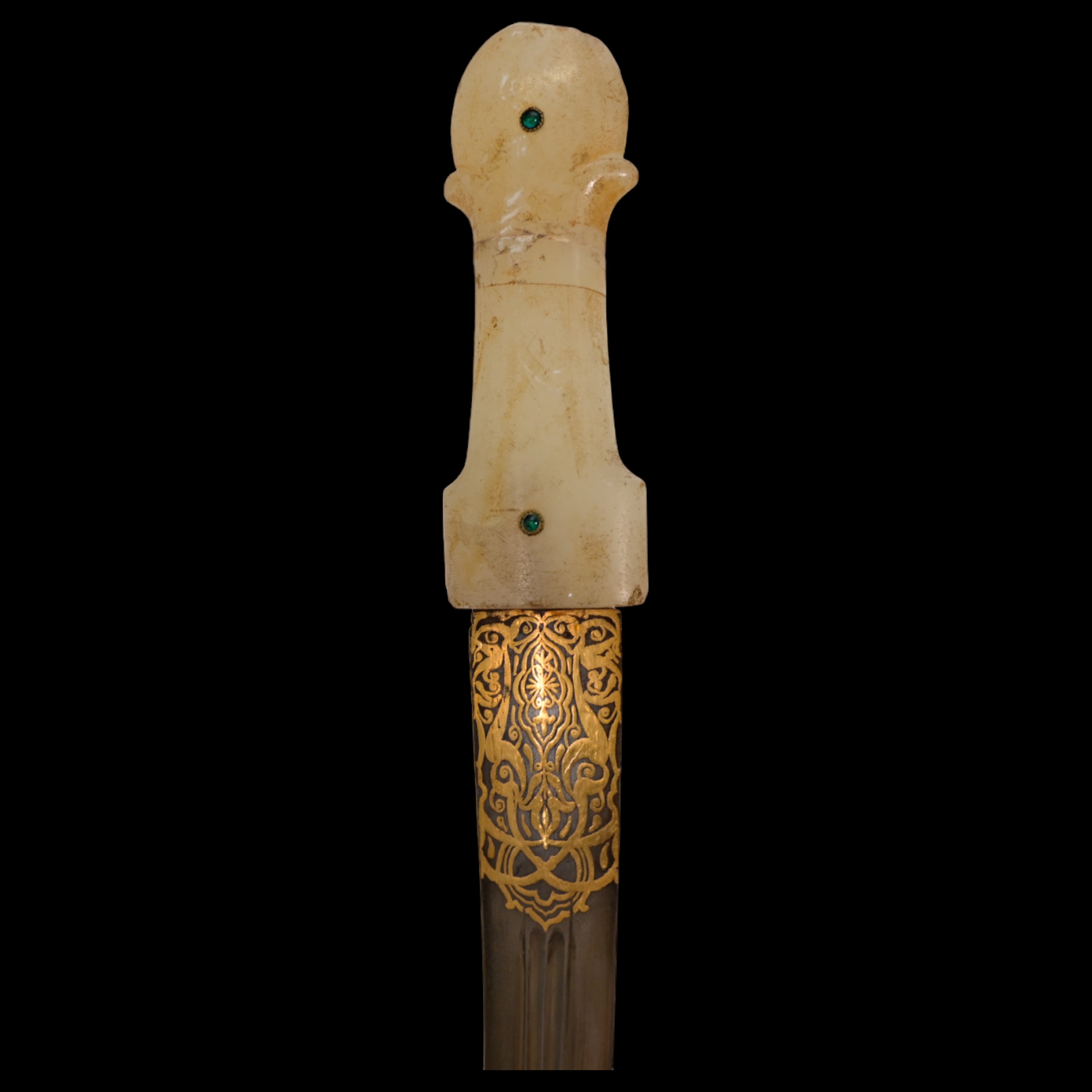 Very rare Dagger with jade handle, Wootz blade, precious stones and gold, Ottoman Empire, 18th C. - Image 14 of 19