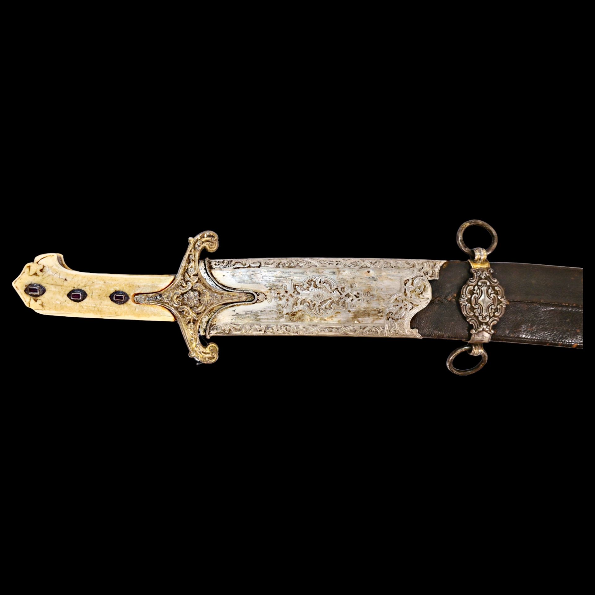 Rare Ottoman saber KARABELA, wootz blade, silver with the tugra of Sultan Ahmed III, early 18th C. - Bild 7 aus 27