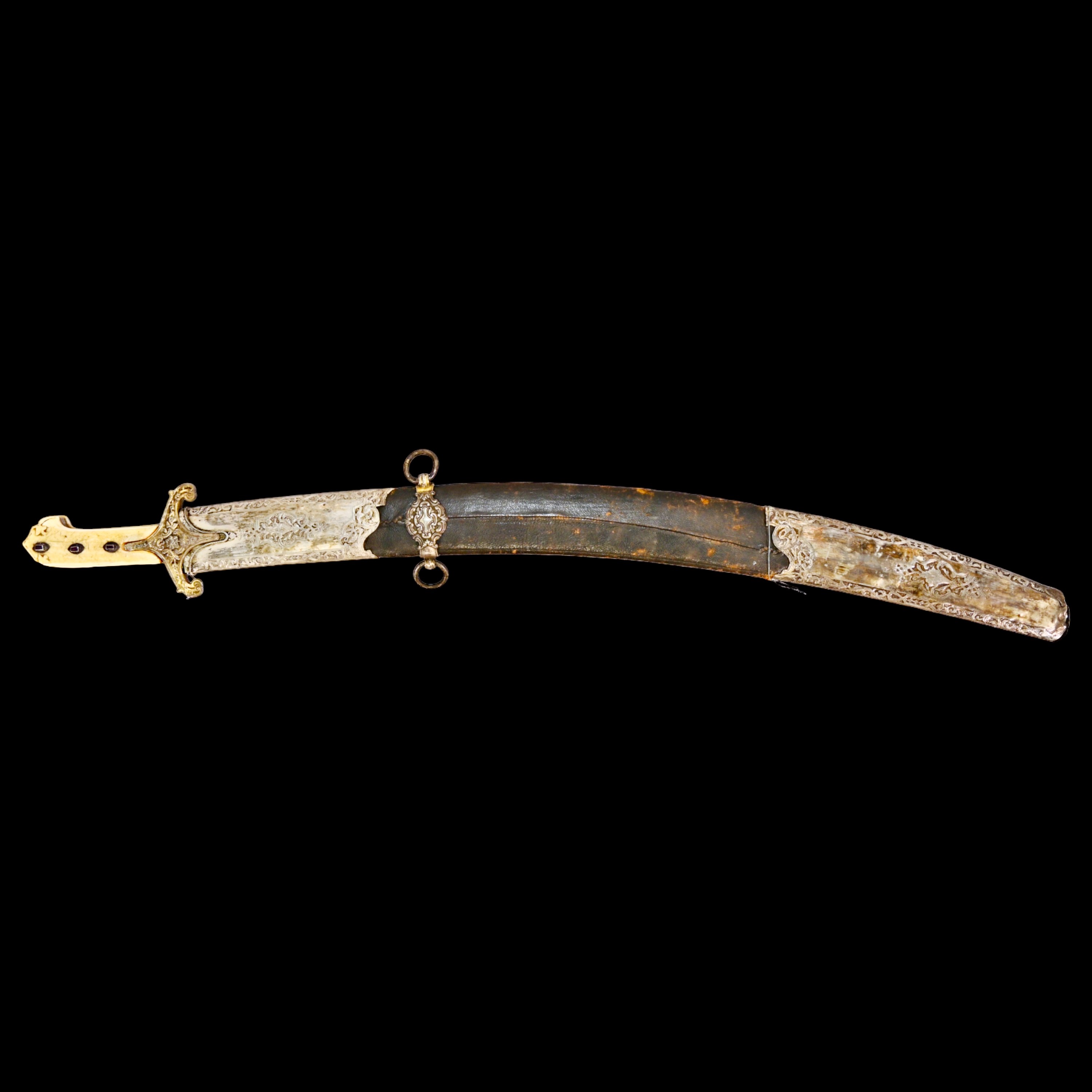 Rare Ottoman saber KARABELA, wootz blade, silver with the tugra of Sultan Ahmed III, early 18th C. - Image 2 of 27