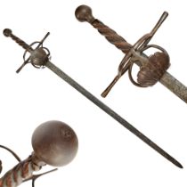 A rare Italian medieval sword from the late 16th century with the mark "Sickle".