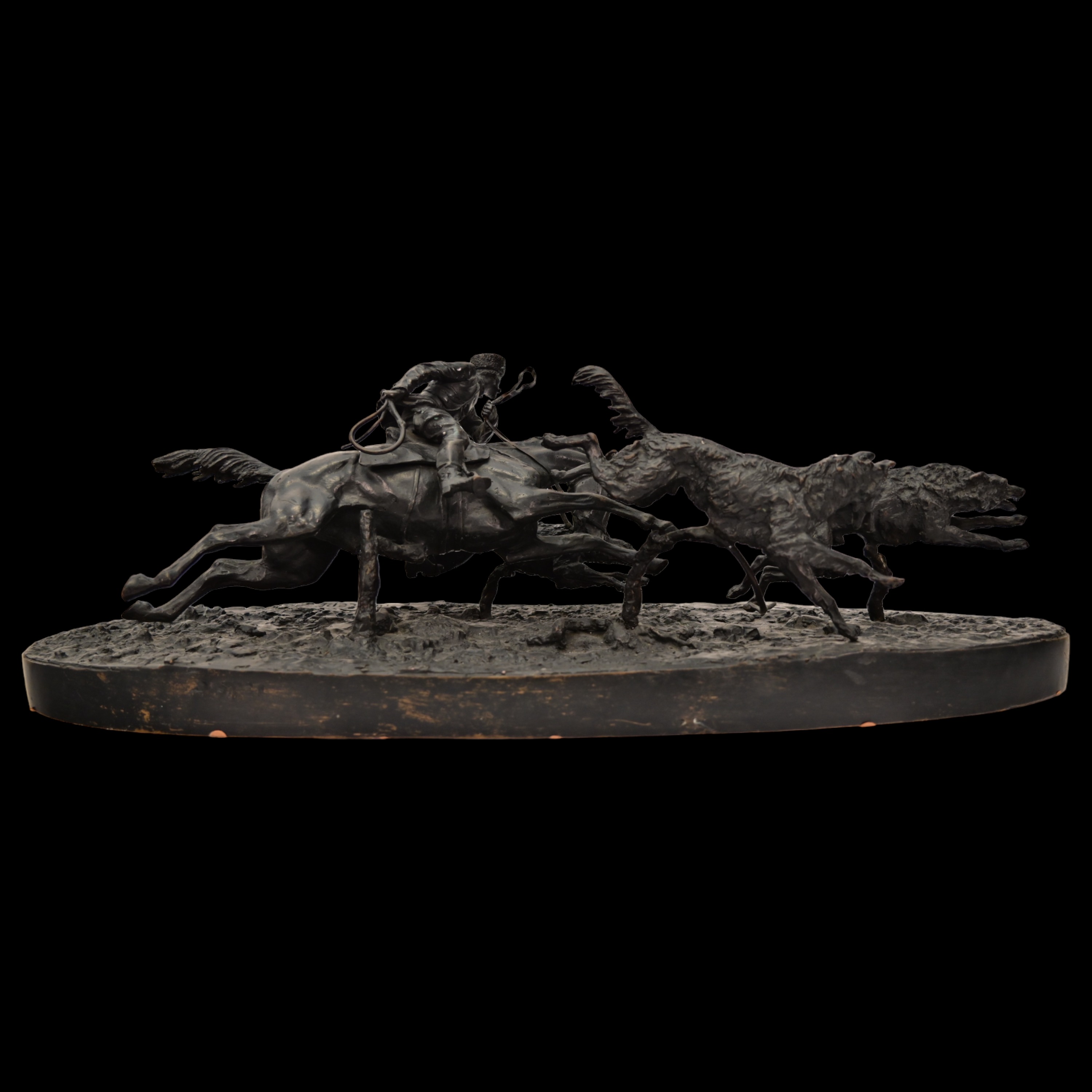 Evgeni Alexandrovich LANCERAY (1848-1886) "Wolf Hunt", Bronze sculpture, Russian Empire, 19th _. - Image 17 of 24