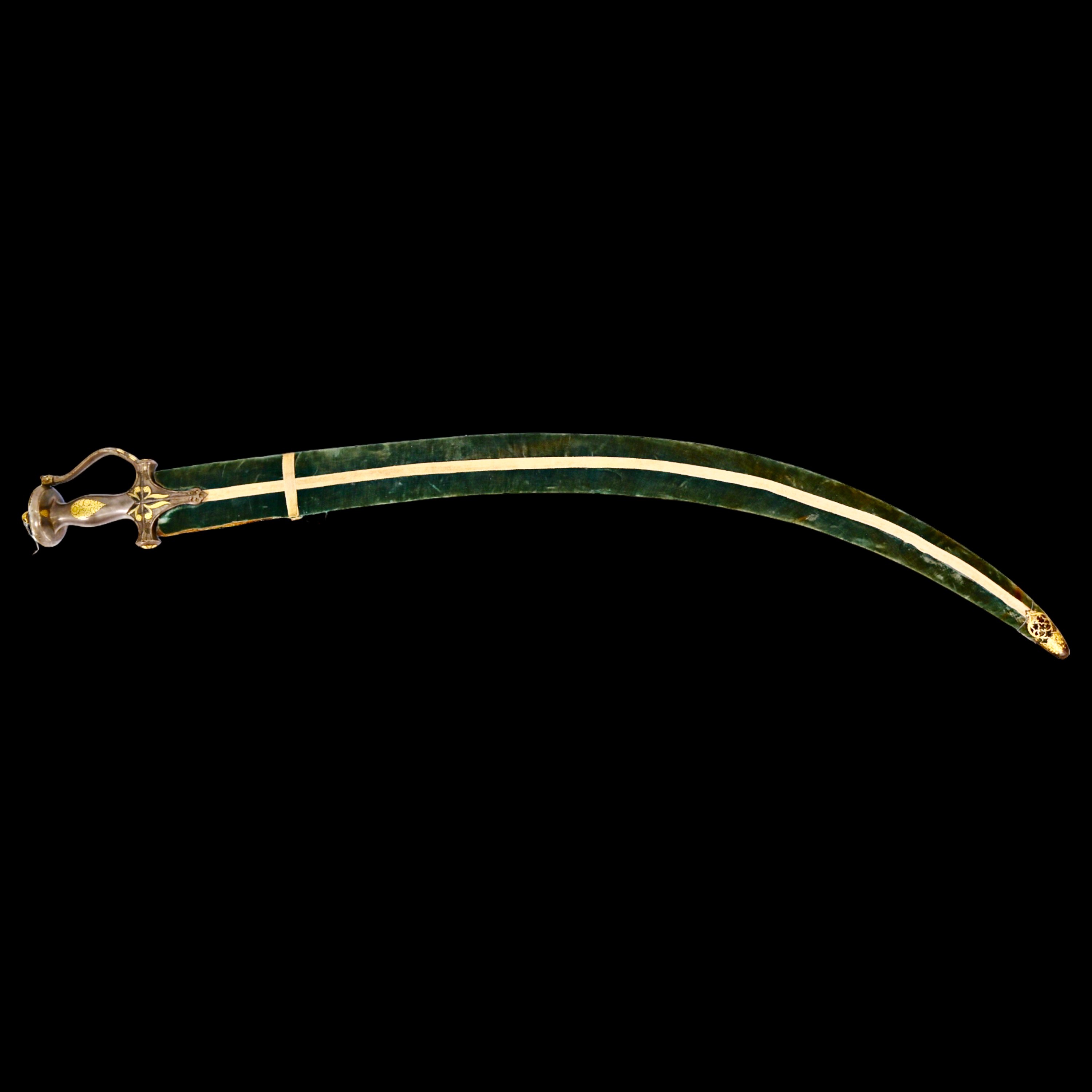 Beautiful Mughal shamshir with wootz blade and golden kofgari, 18-19 century. - Image 3 of 30