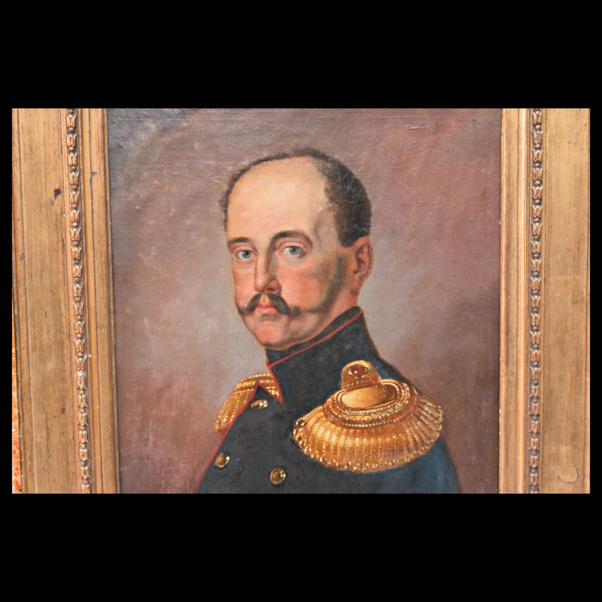 "Portrait of Emperor Nicholas I" possibly Franz Kruger (1797-1857), oil on canvas, 19th century. - Bild 4 aus 9