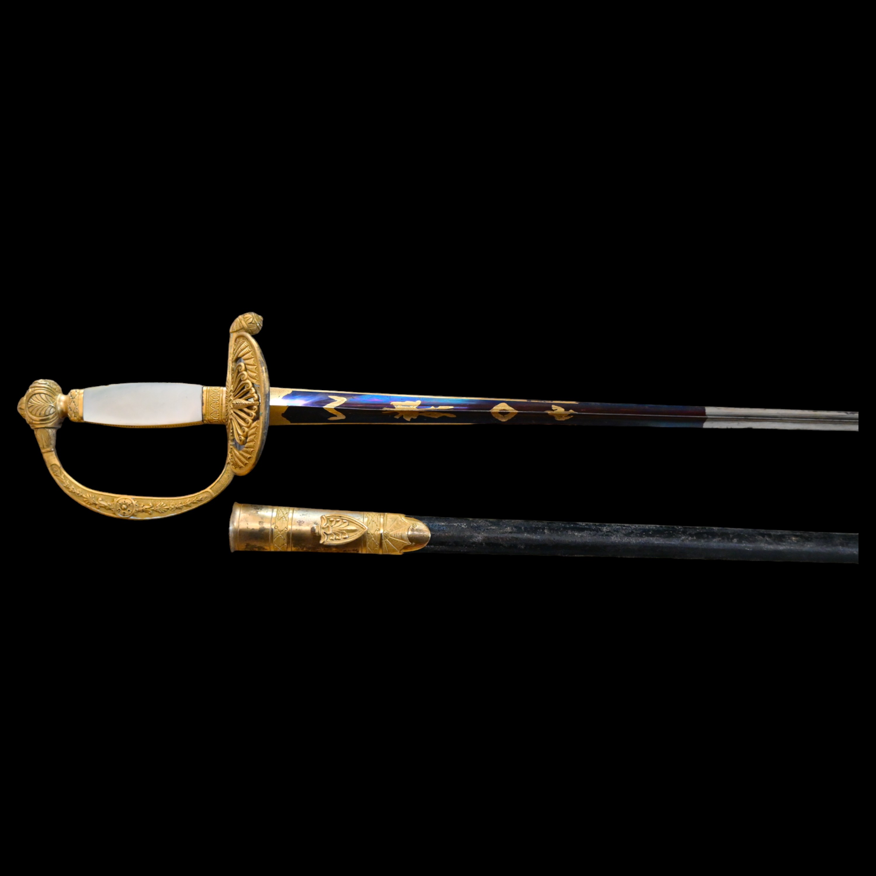 Extremely rare, First Empire, late 18th C smallsword for the founders of the "Institute of Egypt". - Image 5 of 11