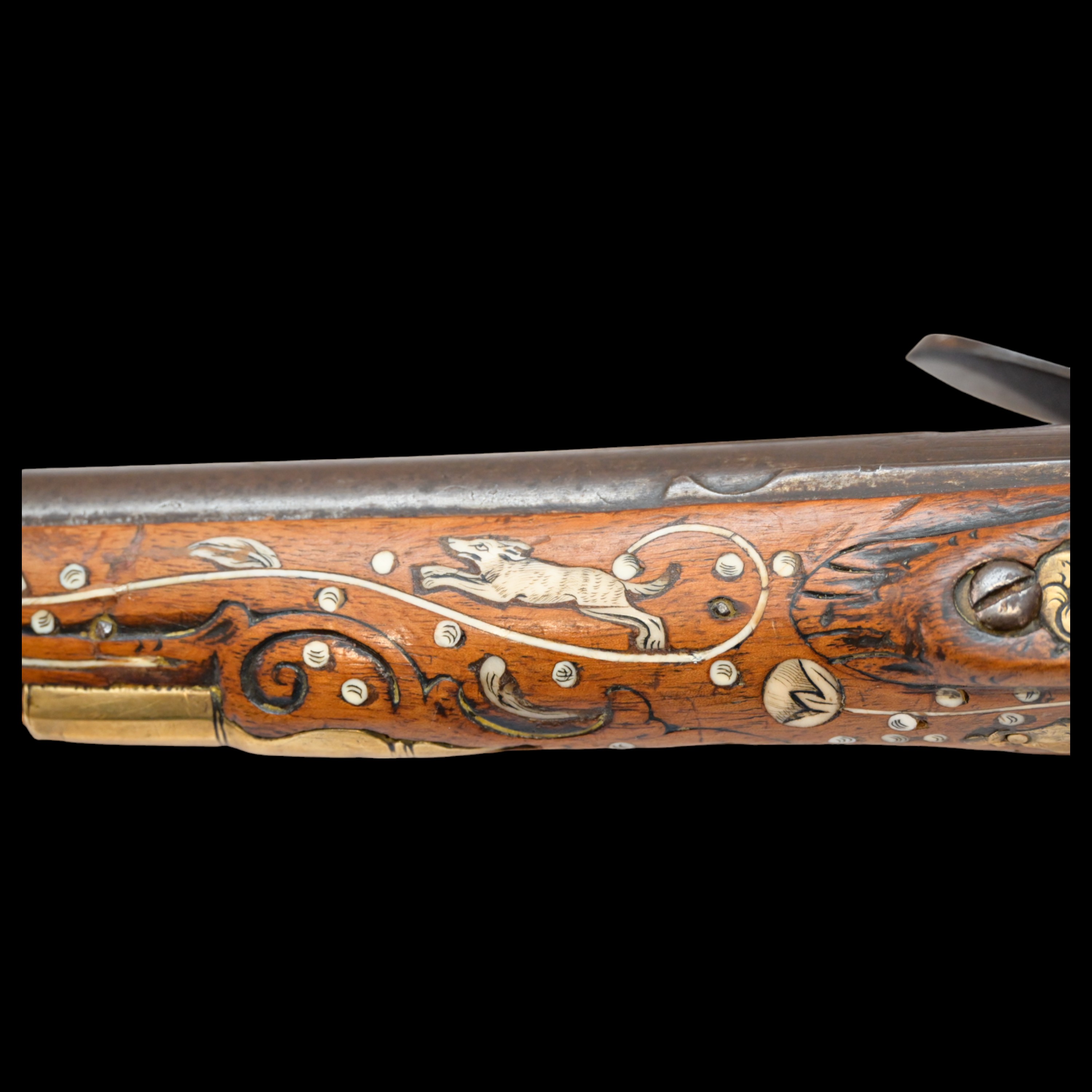 Rare, Richly decorated with inlay, flintlock pistol, Germany, last quarter of the 17th century. - Image 6 of 12