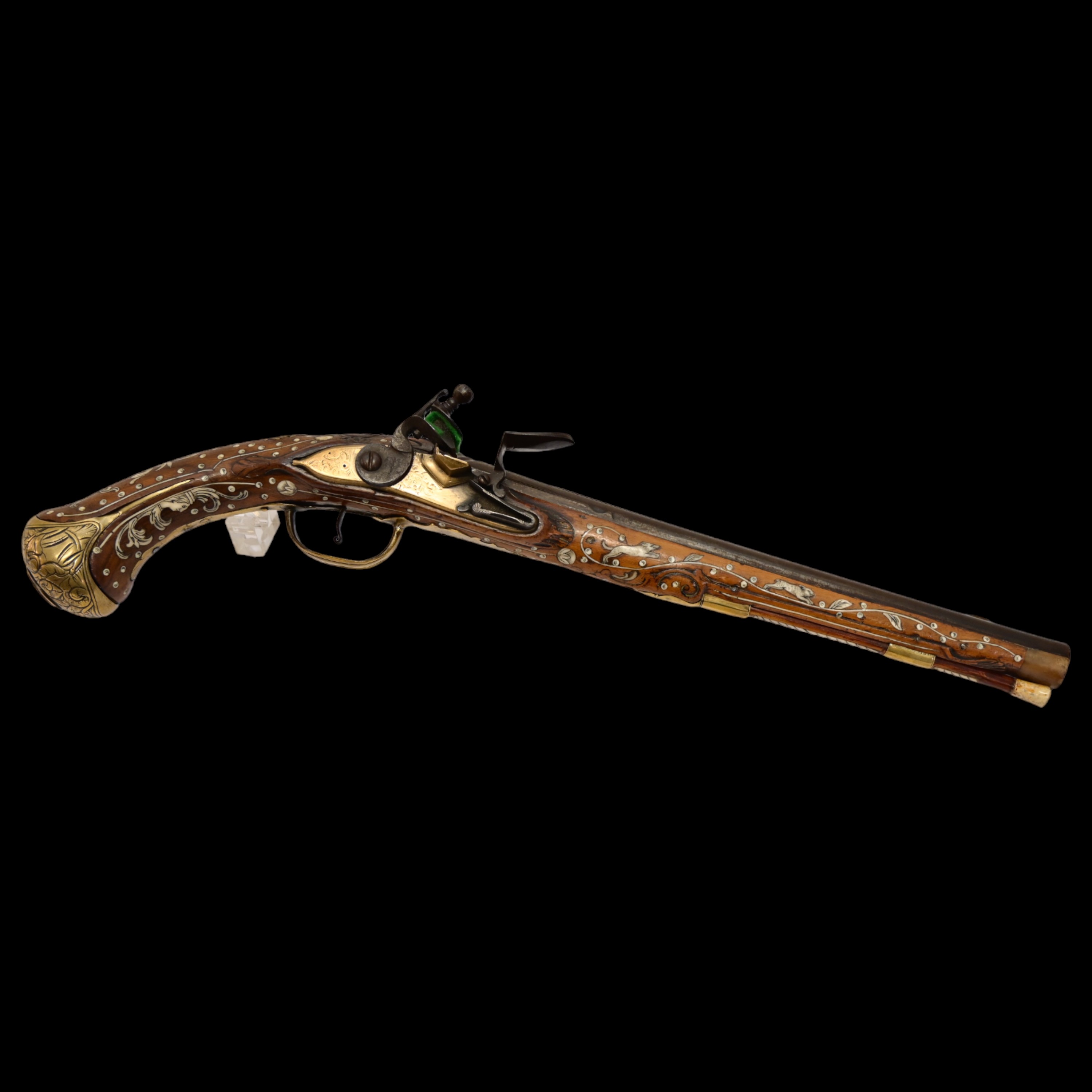 Rare, Richly decorated with inlay, flintlock pistol, Germany, last quarter of the 17th century. - Image 2 of 12