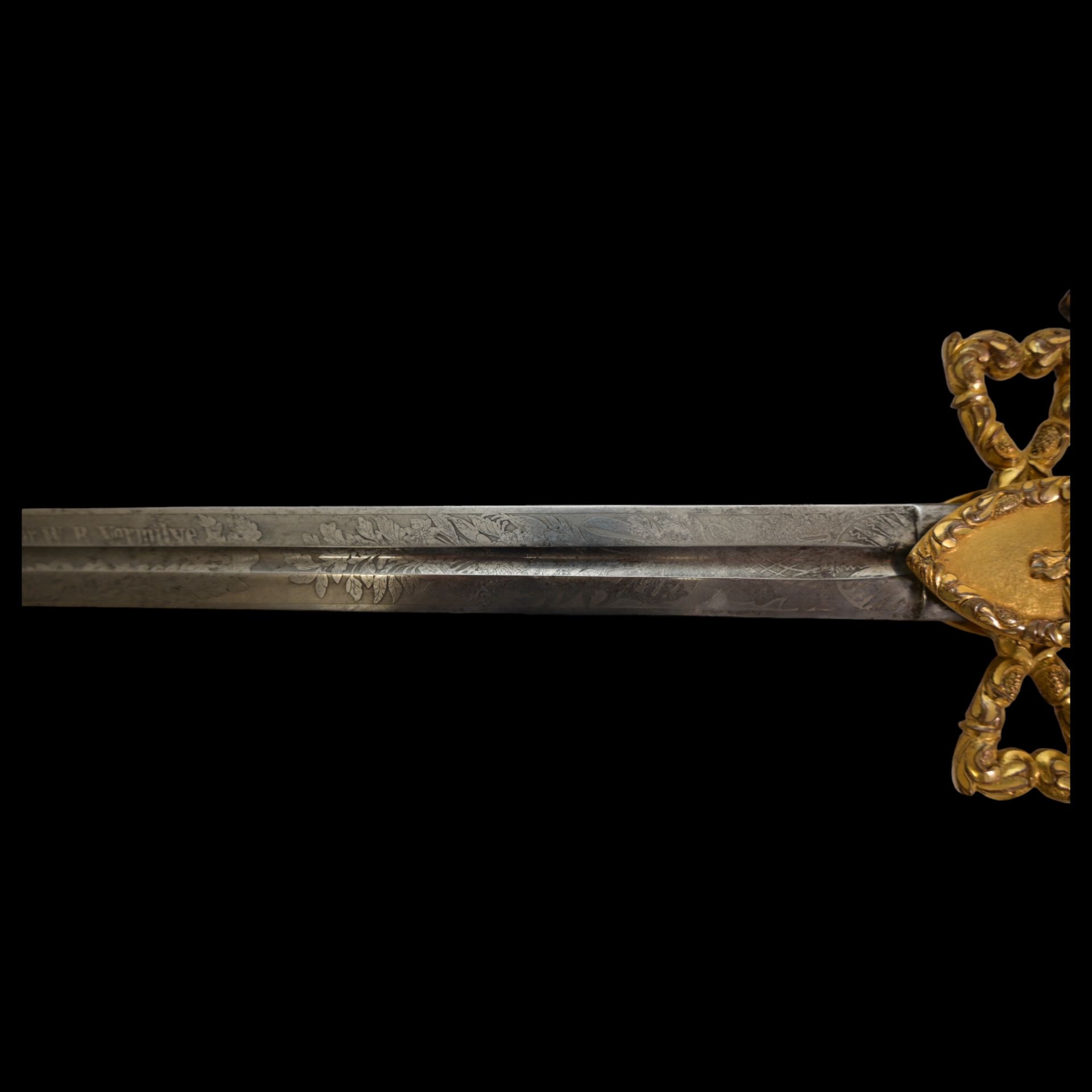 American gilt ceremonial sword, belonged to W.R. Vermilye, 19th century. - Bild 16 aus 19
